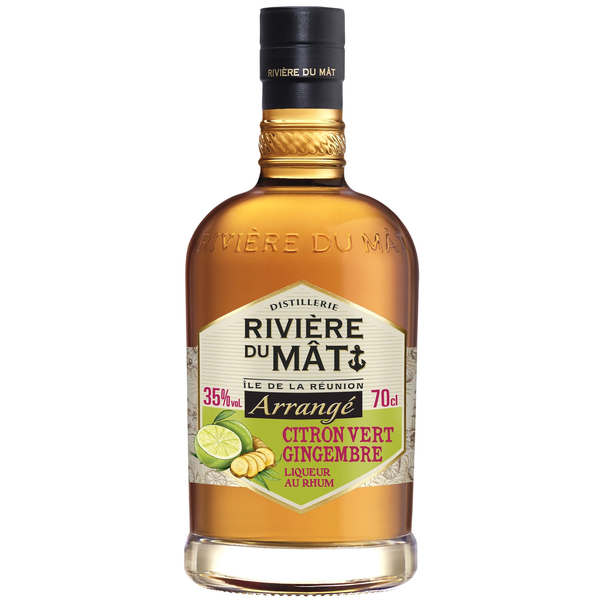 RIVIÈRE DU MAT Arrangé citron vert gingembre 35% 70cl