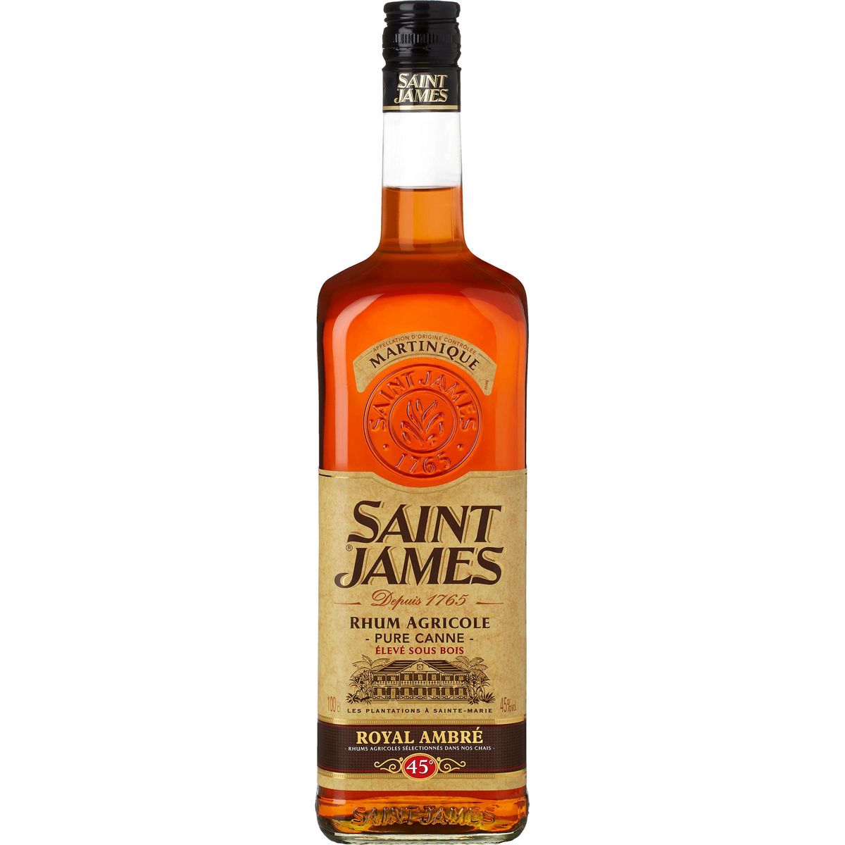 SAINT JAMES Rhum ambré Royal agricole Martinique 45% 1l