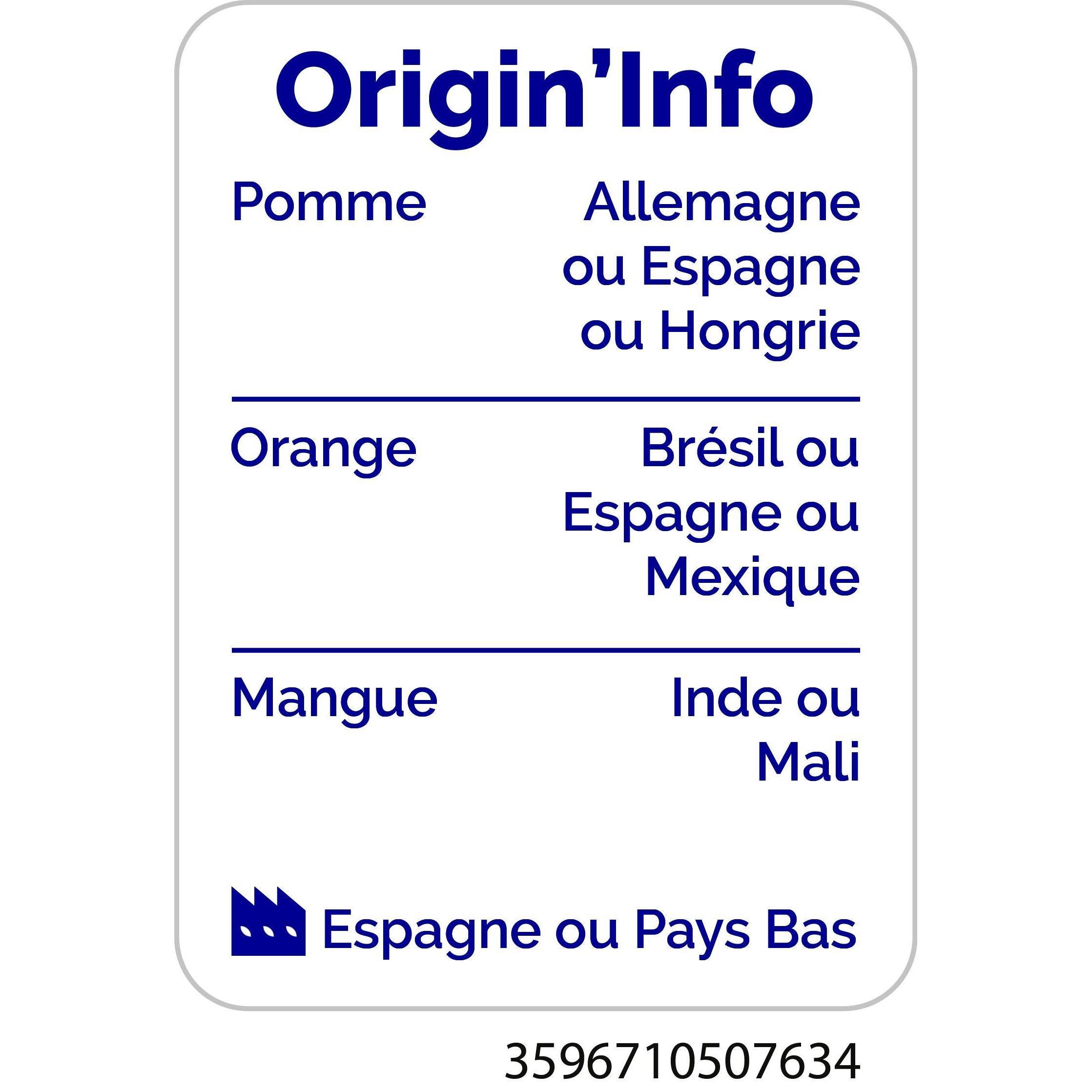 Voir la diapositive 2 : AUCHAN BIO Pur jus multifruit 90cl