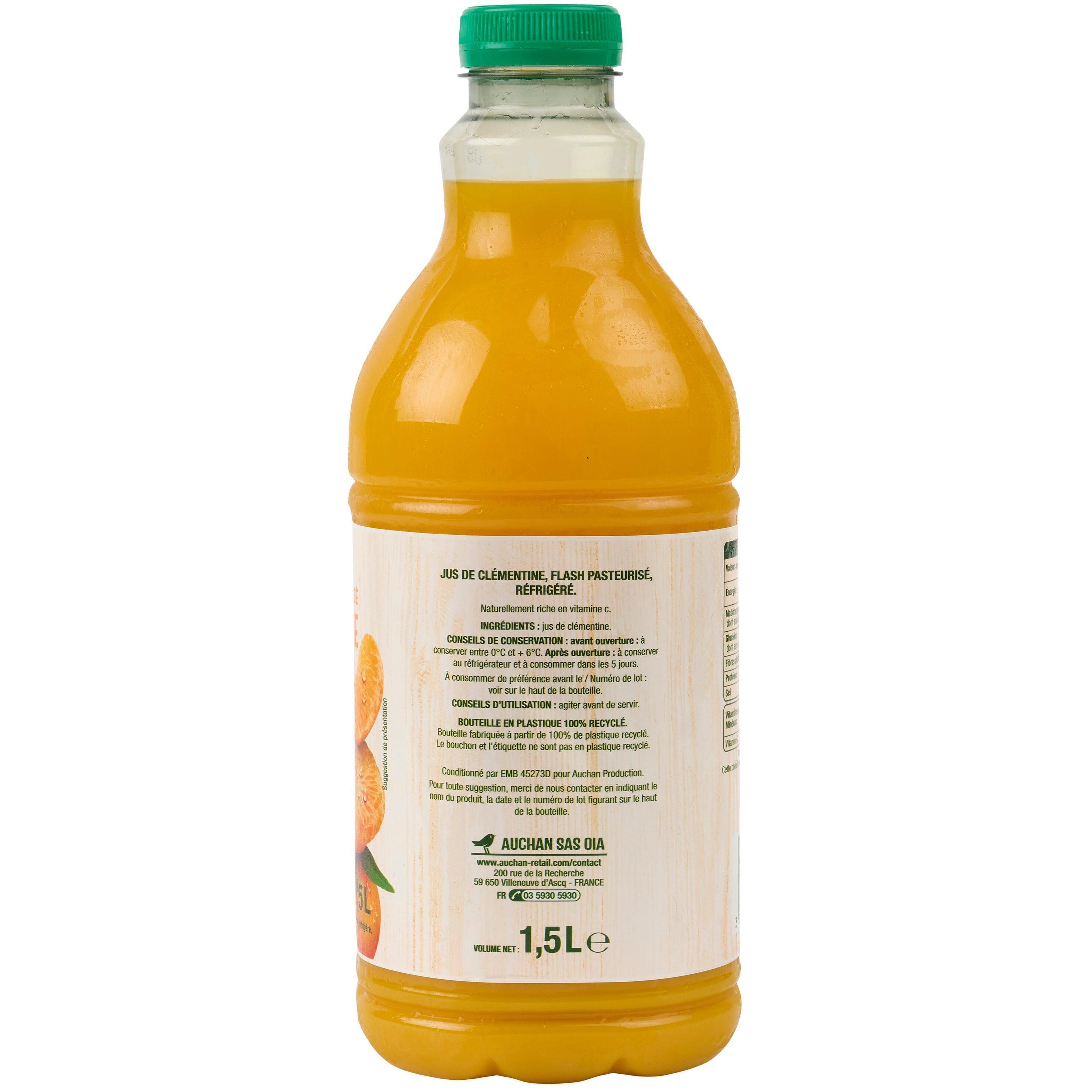 Voir la diapositive 3 : AUCHAN Pur jus de clémentine 1.5l