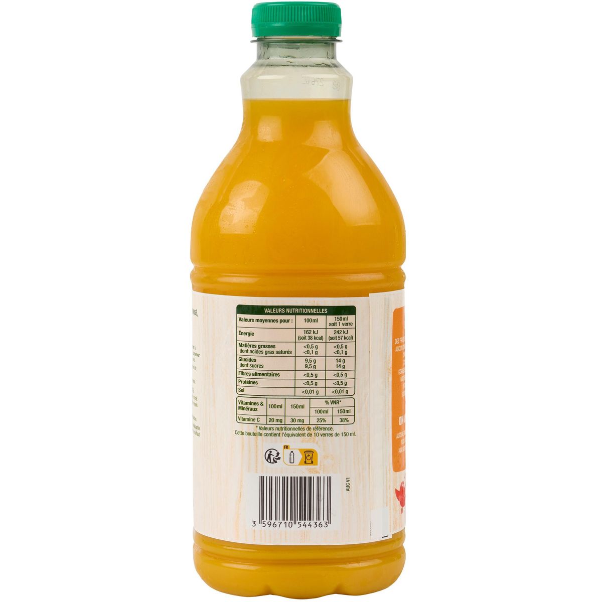 AUCHAN Pur jus de clémentine 1.5l
