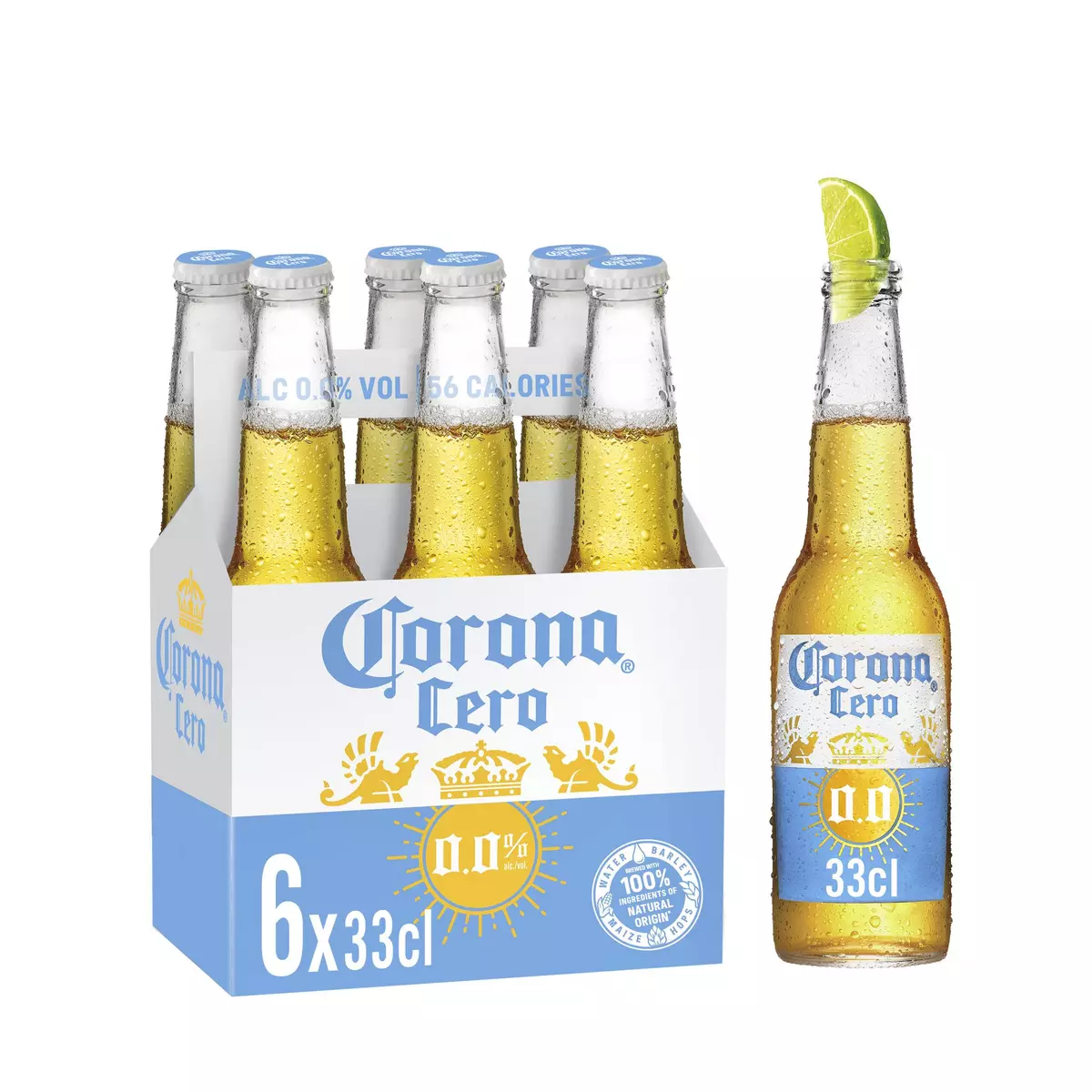 CORONA Bière blonde sans alcool 0.0% bouteilles 6x33cl