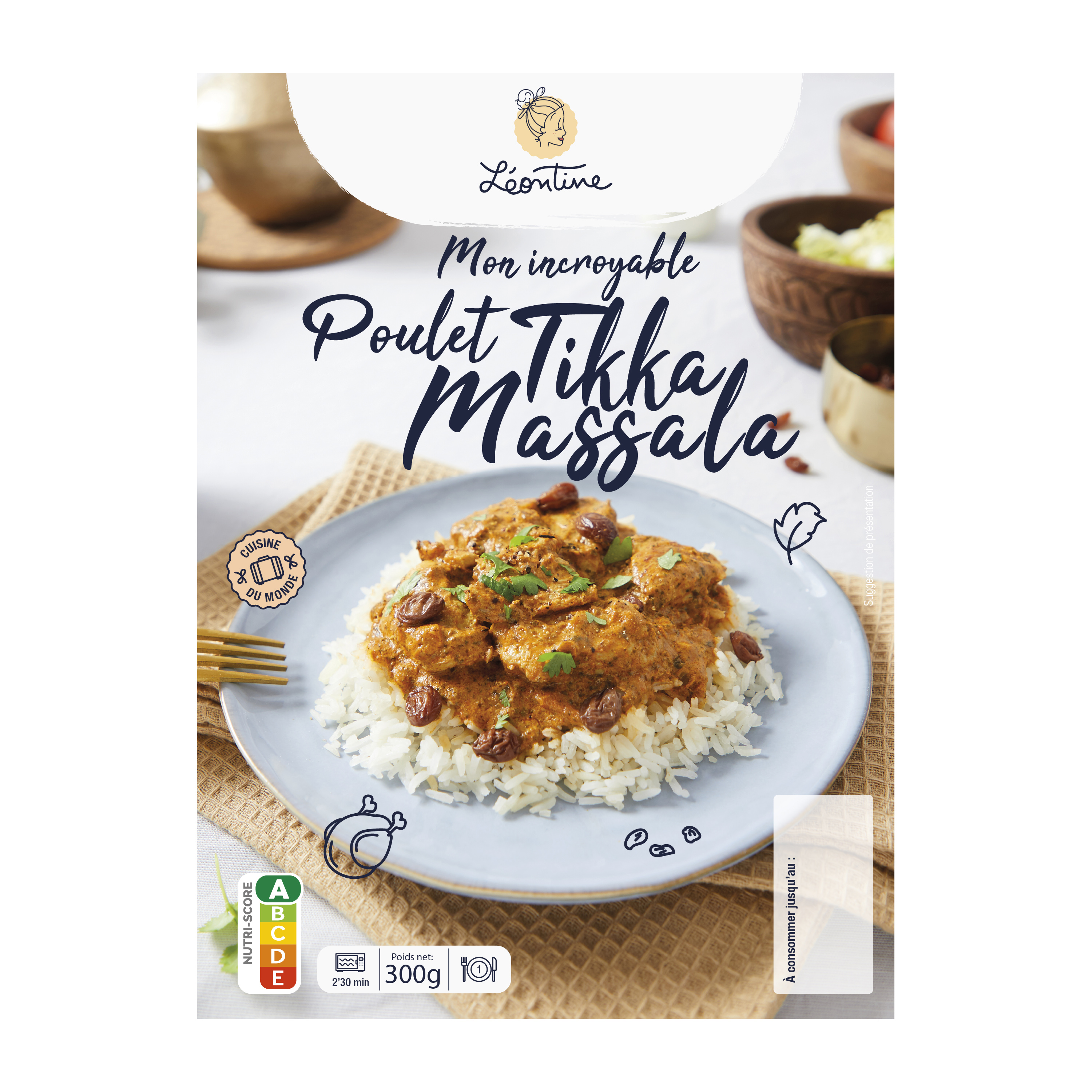LÉONTINE Poulet tikka massala 1 part 300g