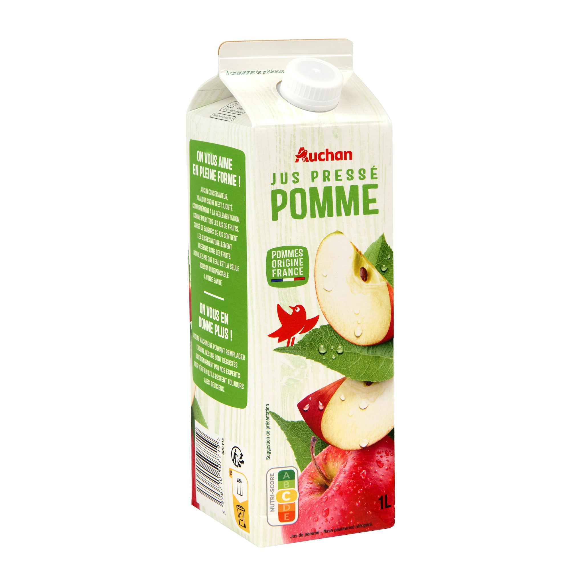 Voir la diapositive 2 : AUCHAN Pur jus de pomme 1l