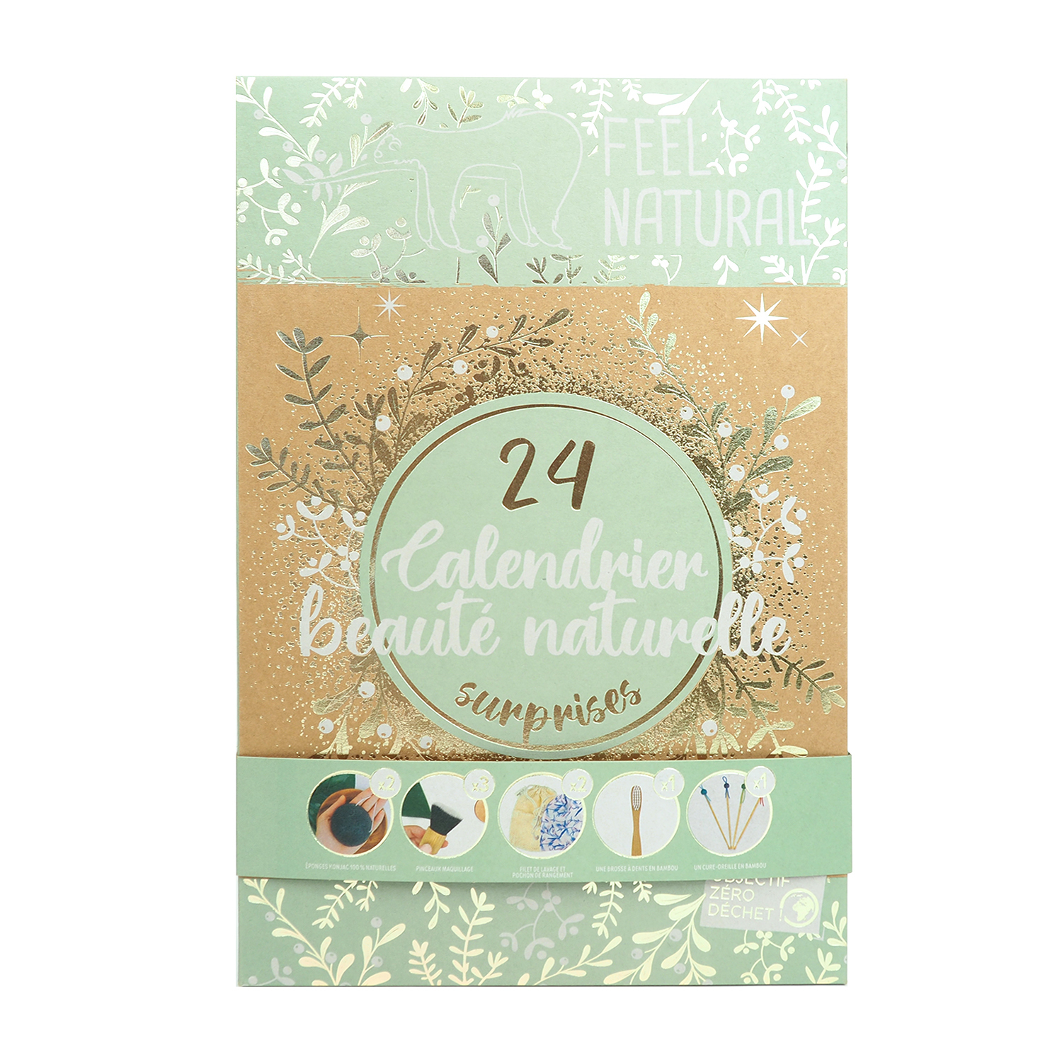 Voir la diapositive 4 : FEEL NATURAL Calendrier de l'avent beauté zéro déchet 24 pièces