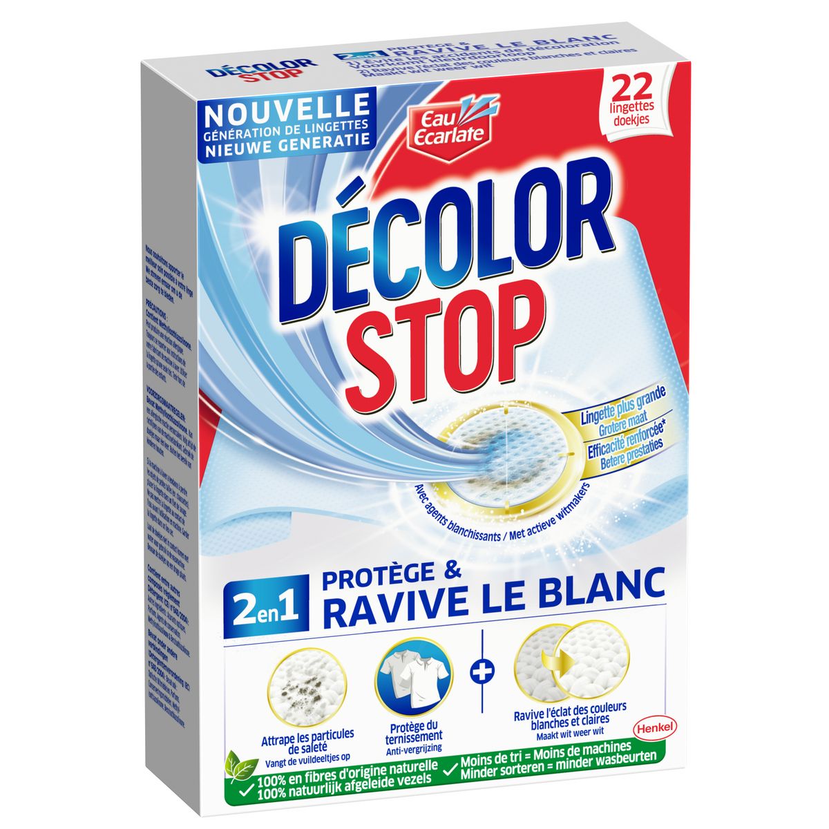 DECOLOR STOP Lingettes ravive le blanc 22 lingettes