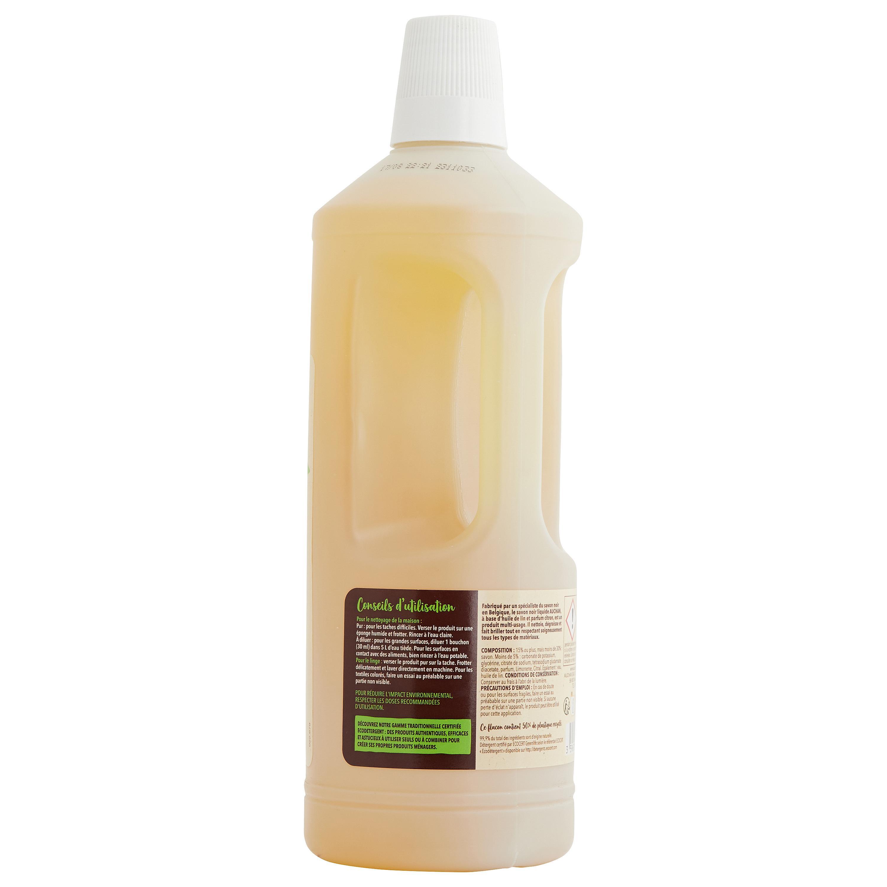 Voir la diapositive 4 : AUCHAN BETTER LIFE Savon noir liquide à l'huile de lin citron 1l
