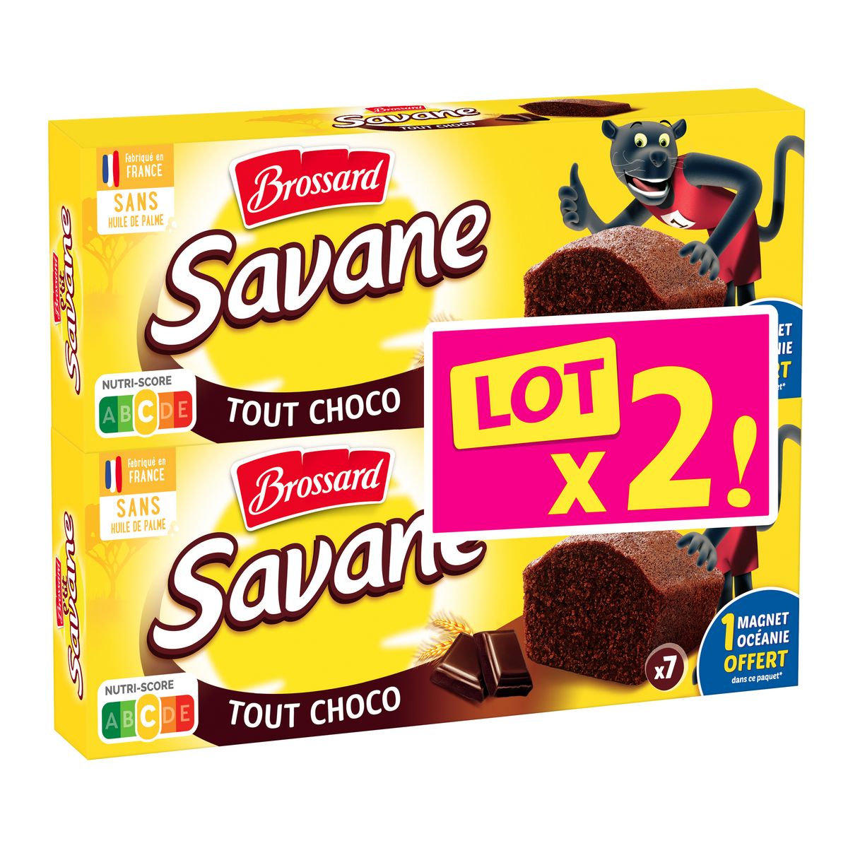 BROSSARD Savane gâteaux fourrés tout choco sachets individuels 7 sachets 210g