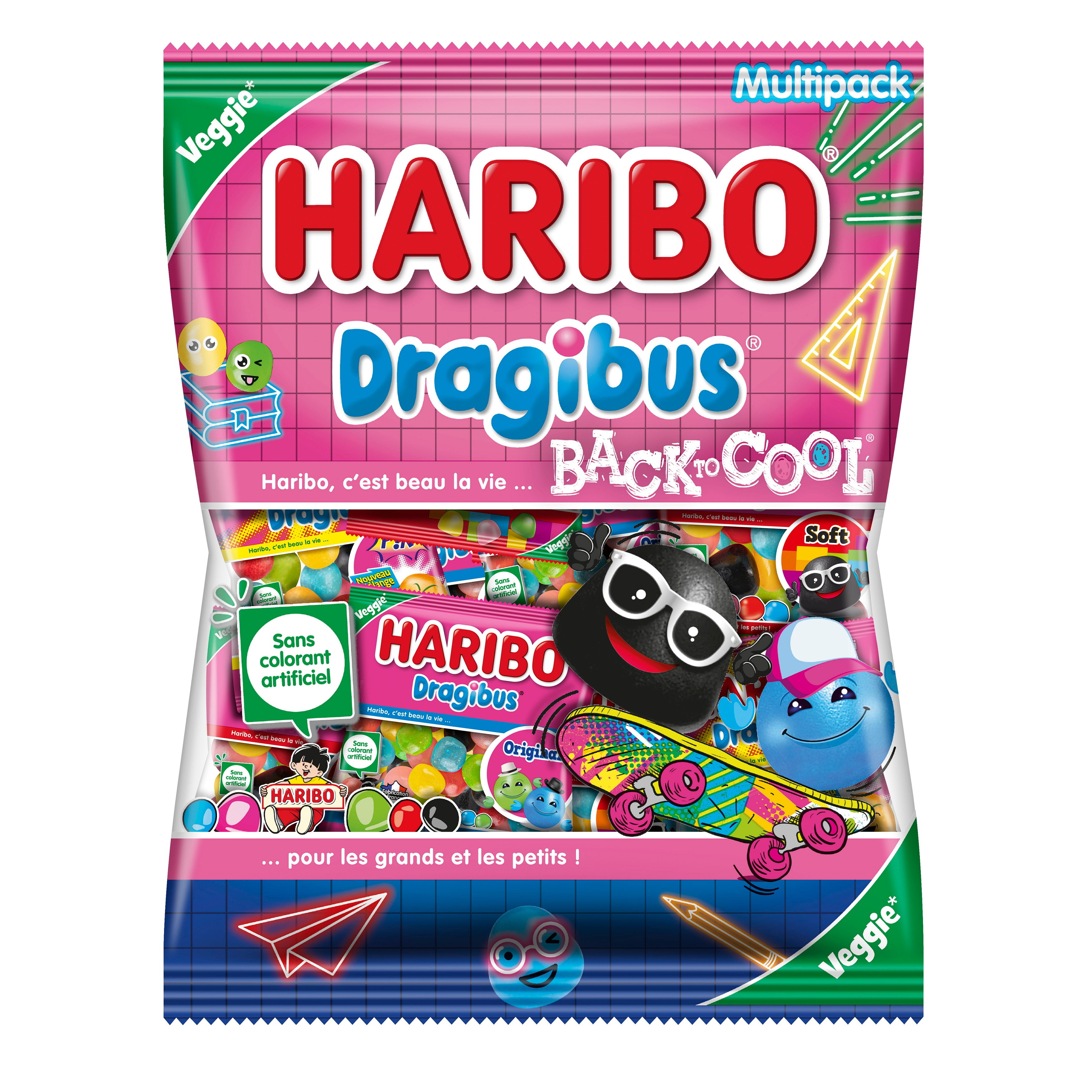 HARIBO Back to cool Dragibus soft en mini sachets 800g