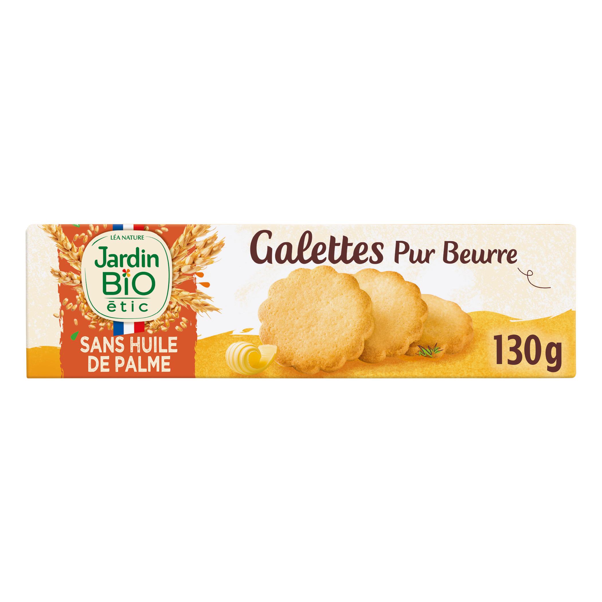 Voir la diapositive 2 : JARDIN BIO ETIC Galettes pur beurre sans huile de palme 130g