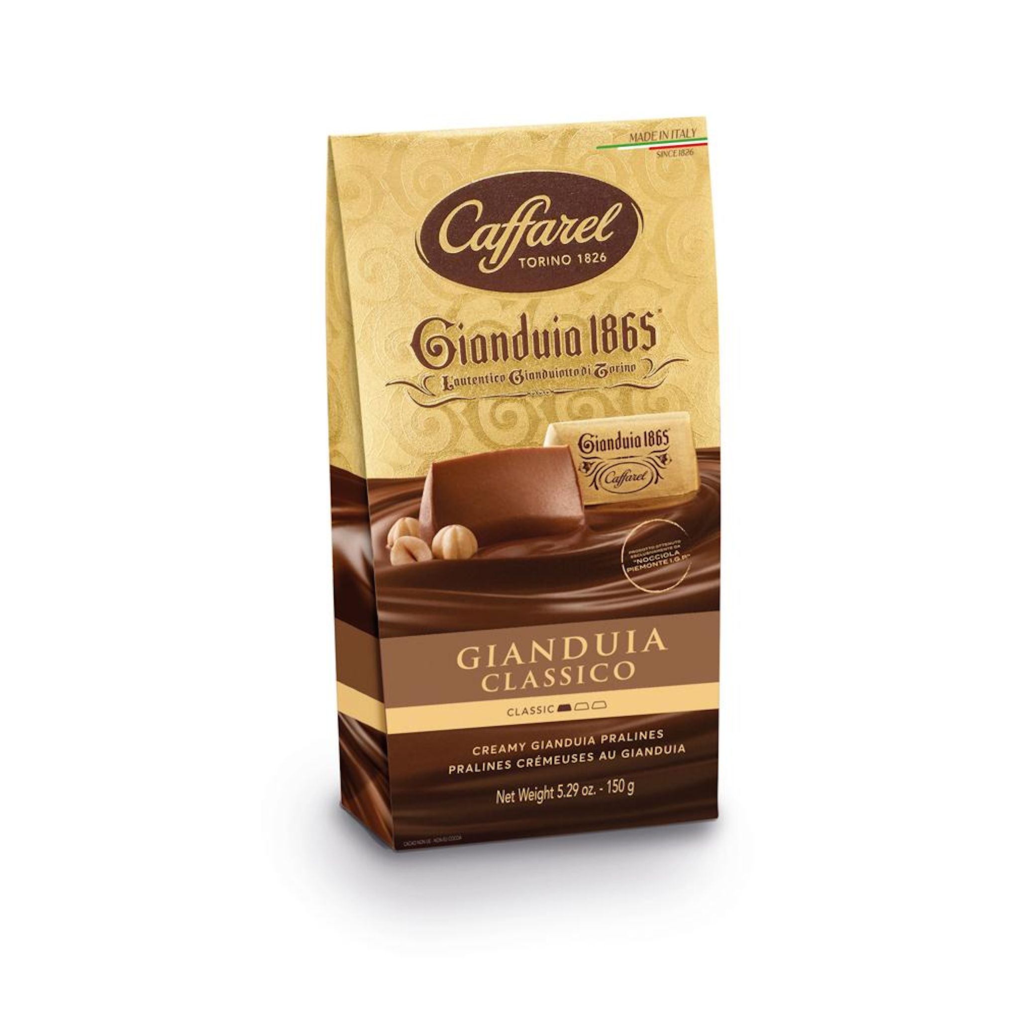 CAFFAREL Assortiment de pralines gianduia au chocolat au lait et noisette 150g