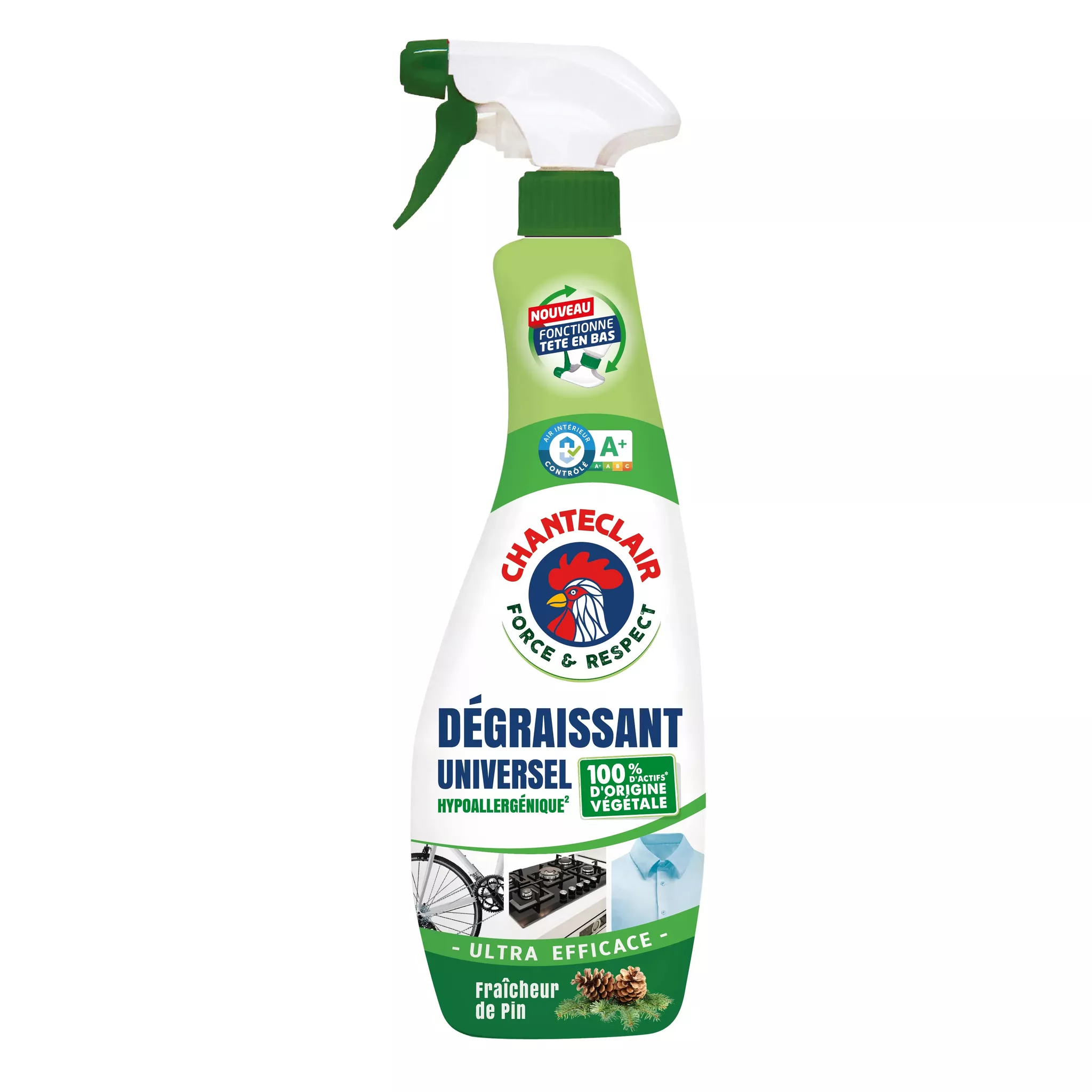 Voir la diapositive 1 : CHANTECLAIR Spray dégraissant universel fraîcheur de pin 625ml