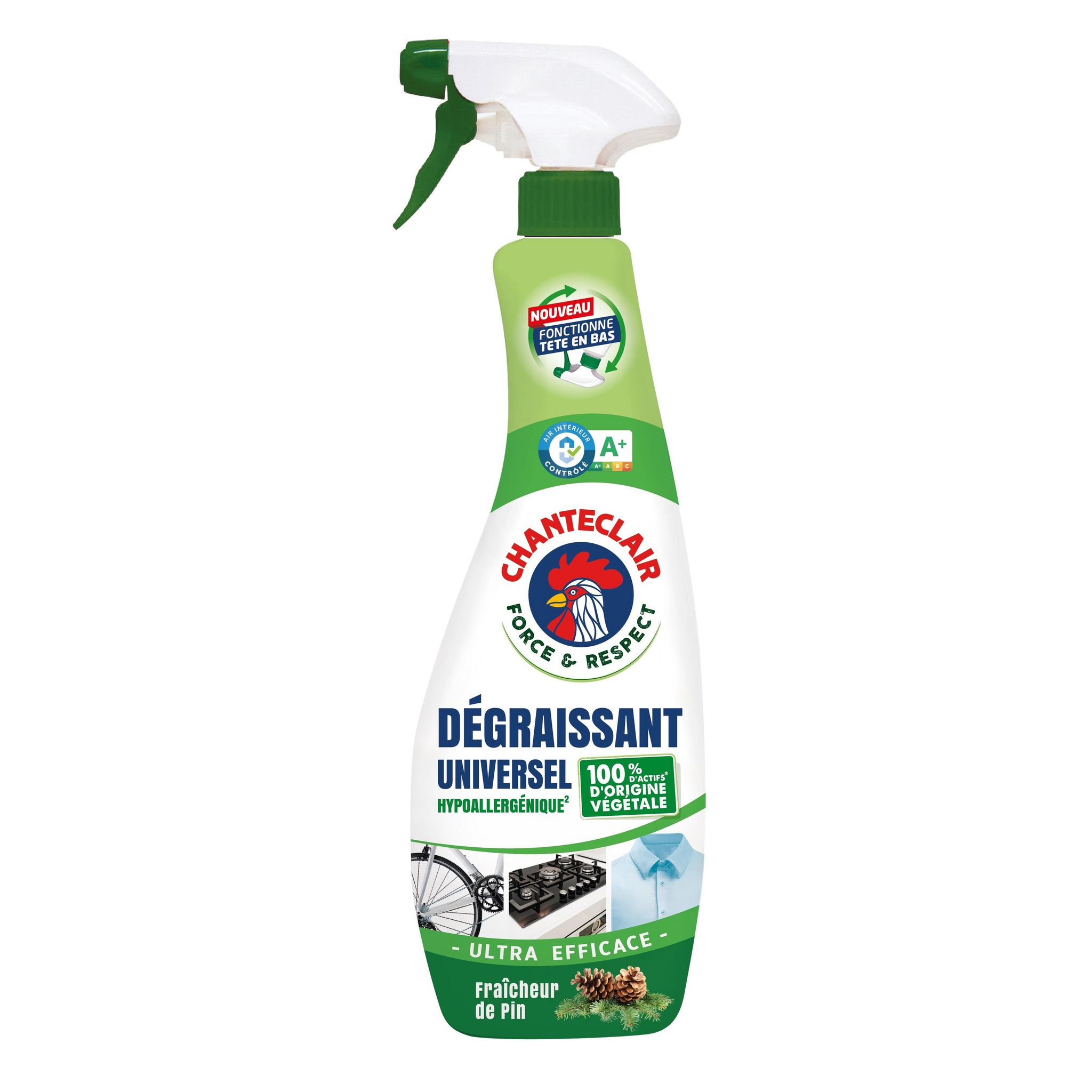 Voir la diapositive 2 : CHANTECLAIR Spray dégraissant universel fraîcheur de pin 625ml