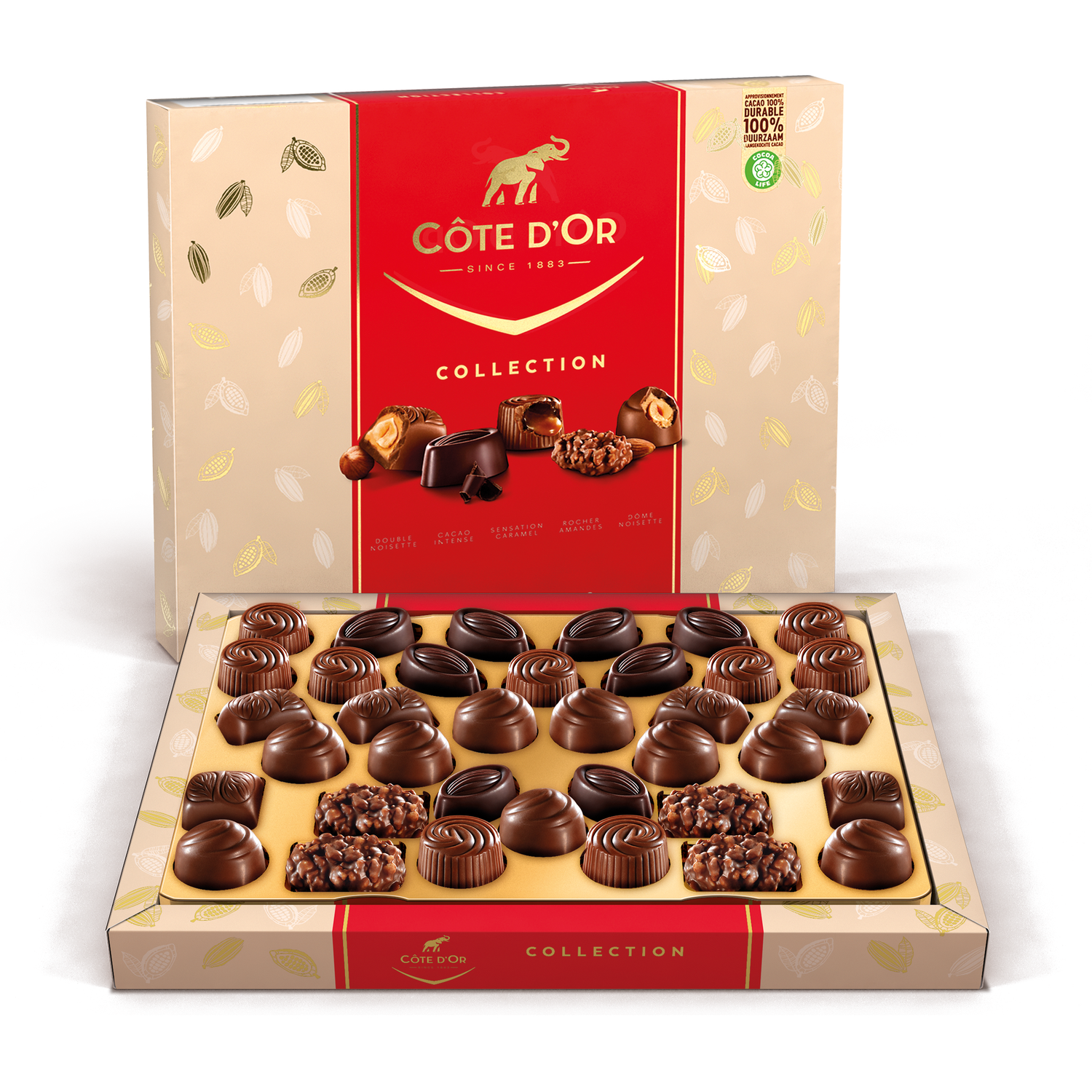 Voir la diapositive 2 : COTE D'OR Collection assortiment de chocolats 36 pièces 345g