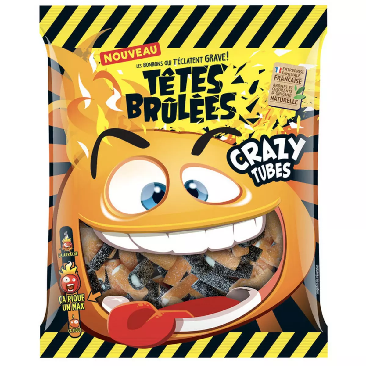 TÊTES BRÛLÉES Crazy tubes bonbons piquants 180g