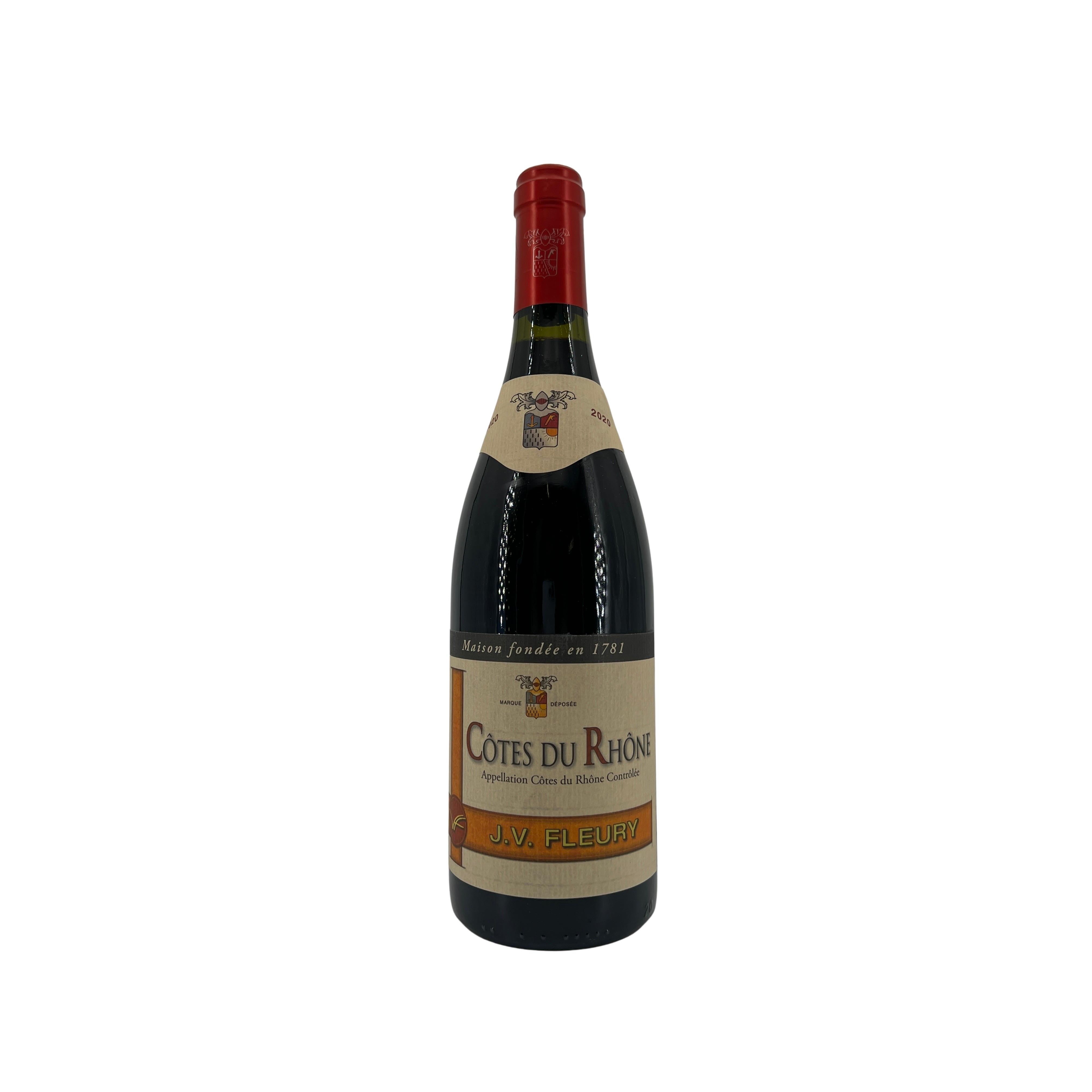 Voir la diapositive 2 : AOP Côtes du Rhône JV Fleury rouge 75cl