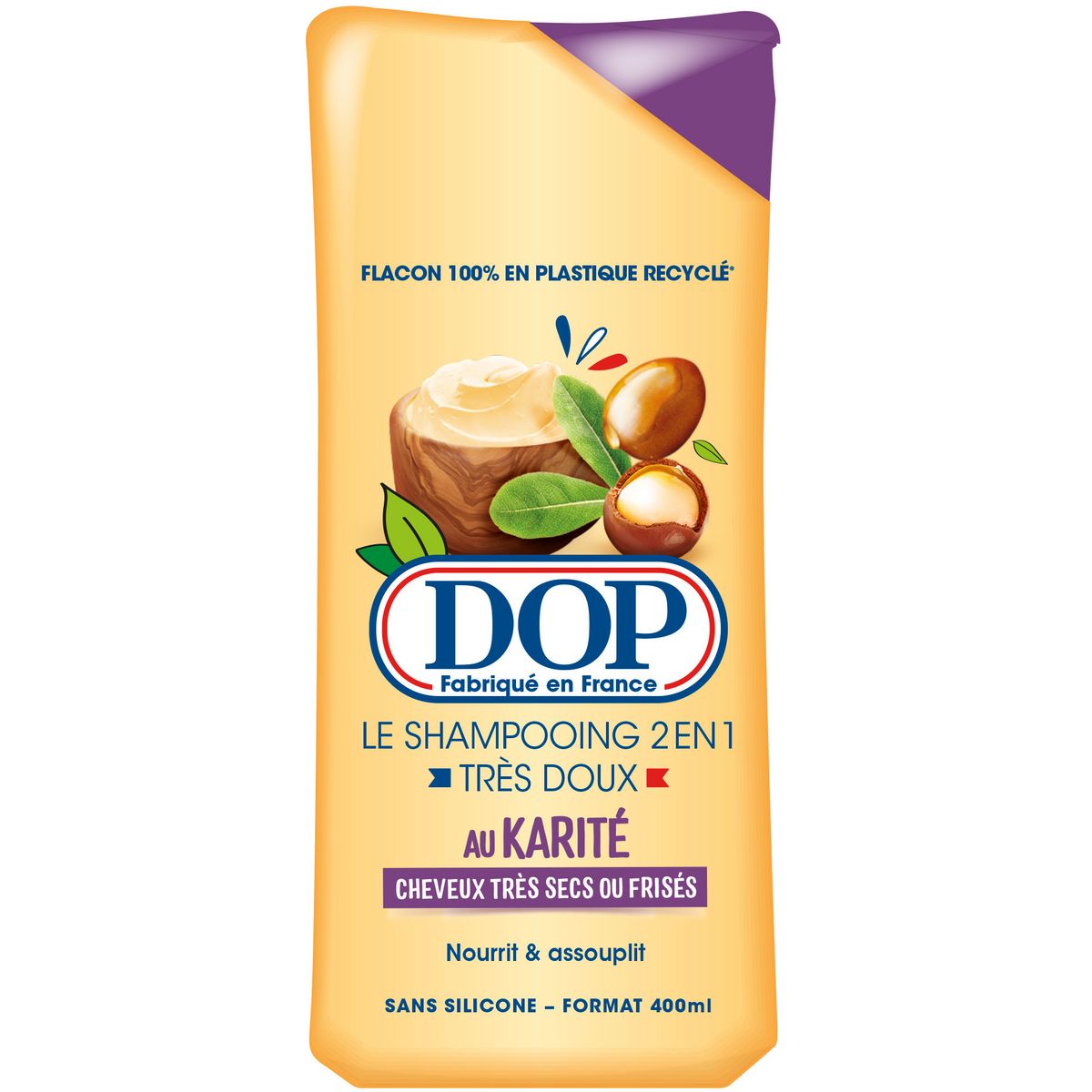 DOP Shampooing 2en1 très doux au karité cheveux très secs ou frisés 400ml