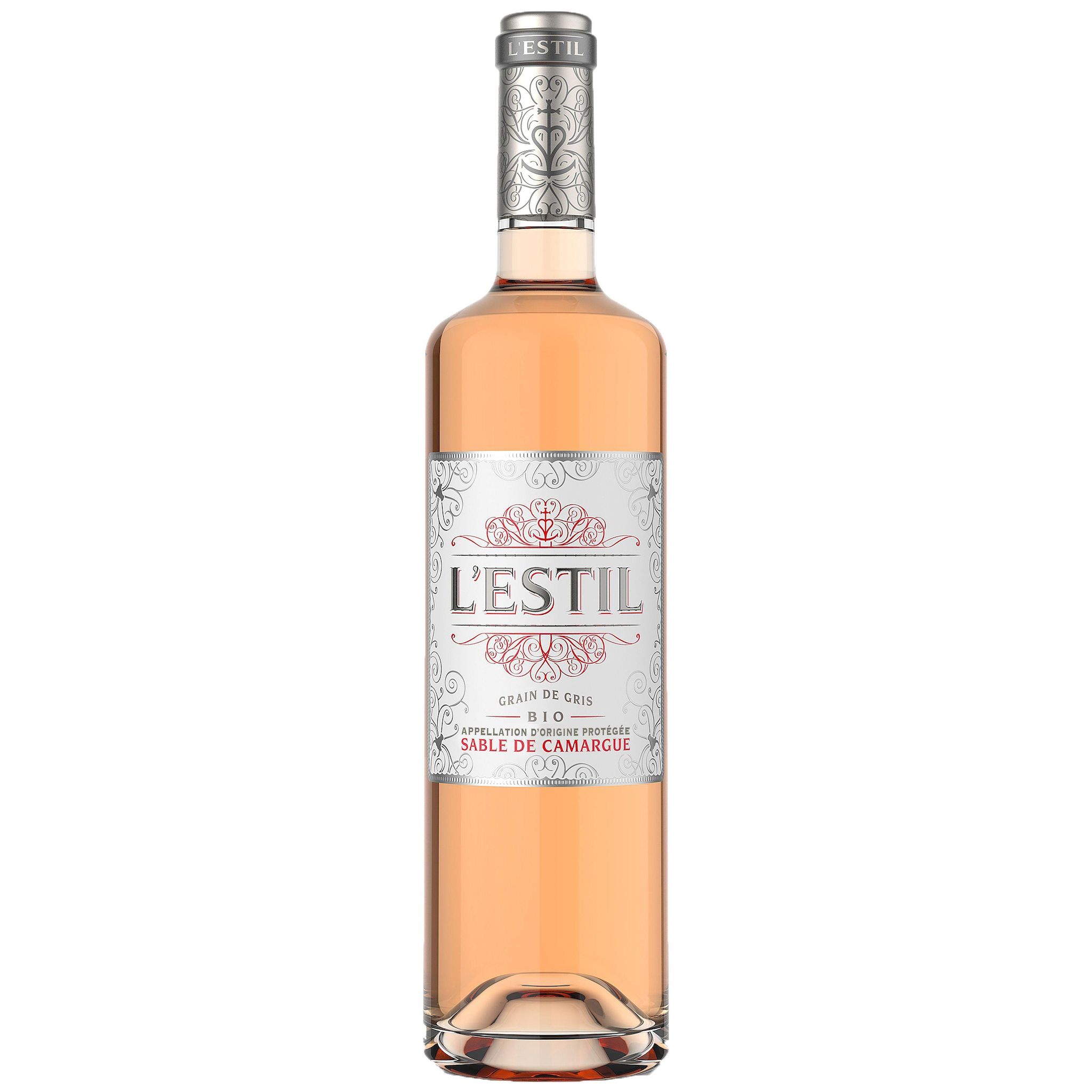 Voir la diapositive 2 : AOP Sable de Camargue bio L'Estil rosé 75cl