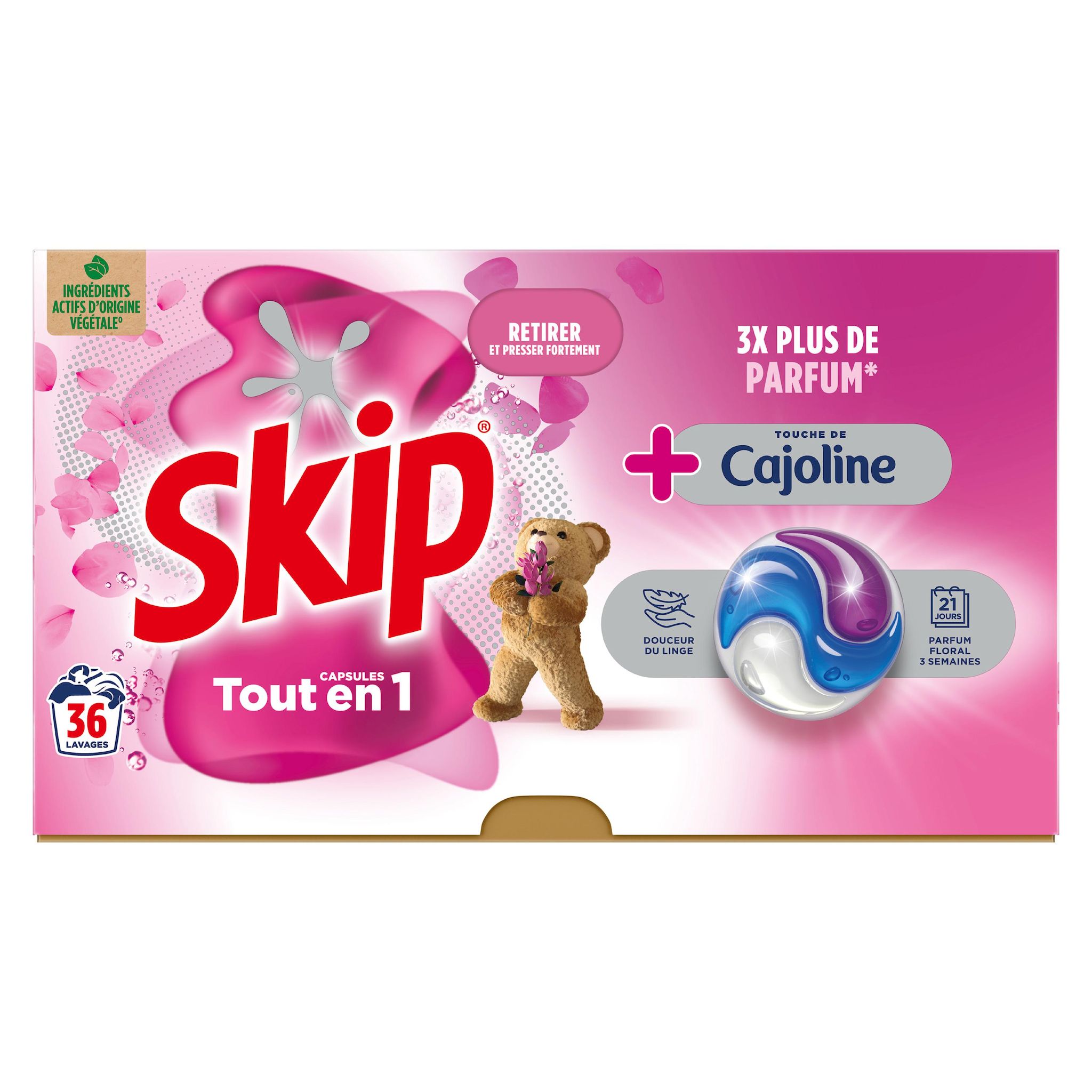 Voir la diapositive 2 : SKIP Lessive capsules Tout en 1 Touche de Cajoline 36 capsules