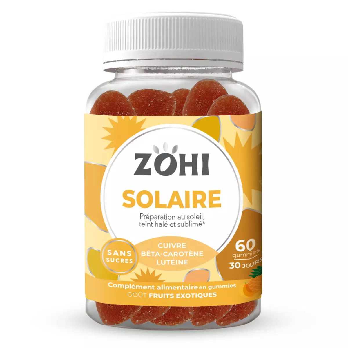 ZOHI Complément alimentaire en gummies solaire goût fruits exotiques 60 gummies 180g