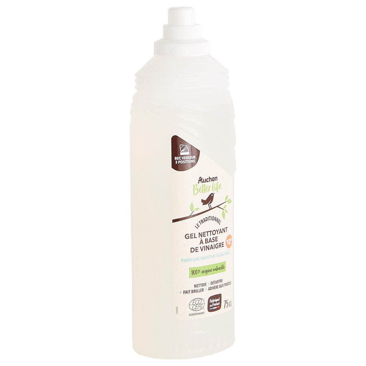 AUCHAN BETTER LIFE Gel nettoyant vinaigre menthe 750ml