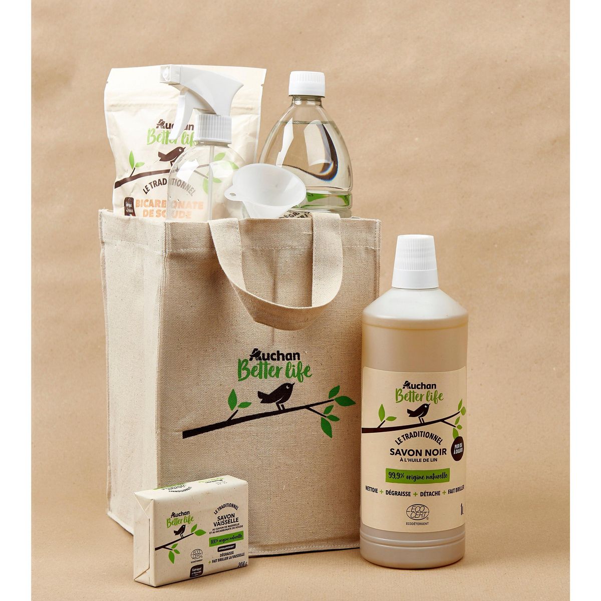 AUCHAN BETTER LIFE Savon vaisselle au savon de Marseille et bicarbonate de soude 200g