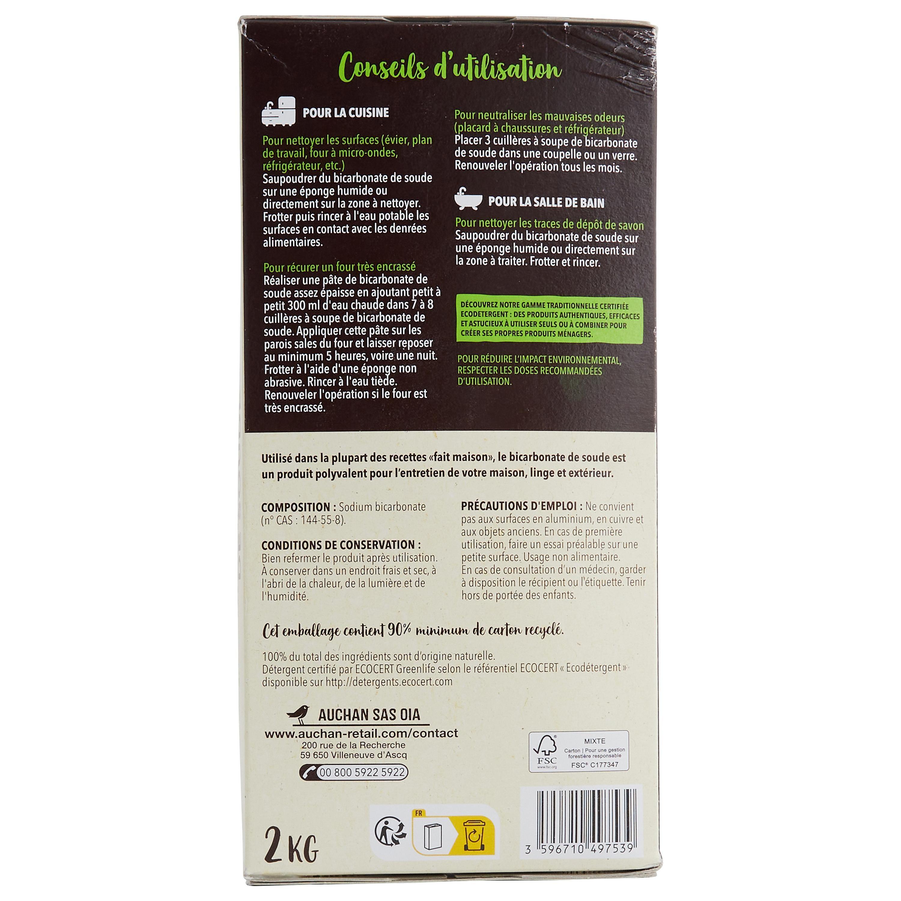 Voir la diapositive 3 : AUCHAN BETTER LIFE Bicarbonate de soude 2kg