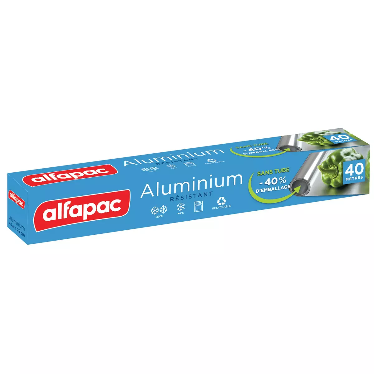 ALFAPAC Film aluminium résistant 40m 1 rouleau