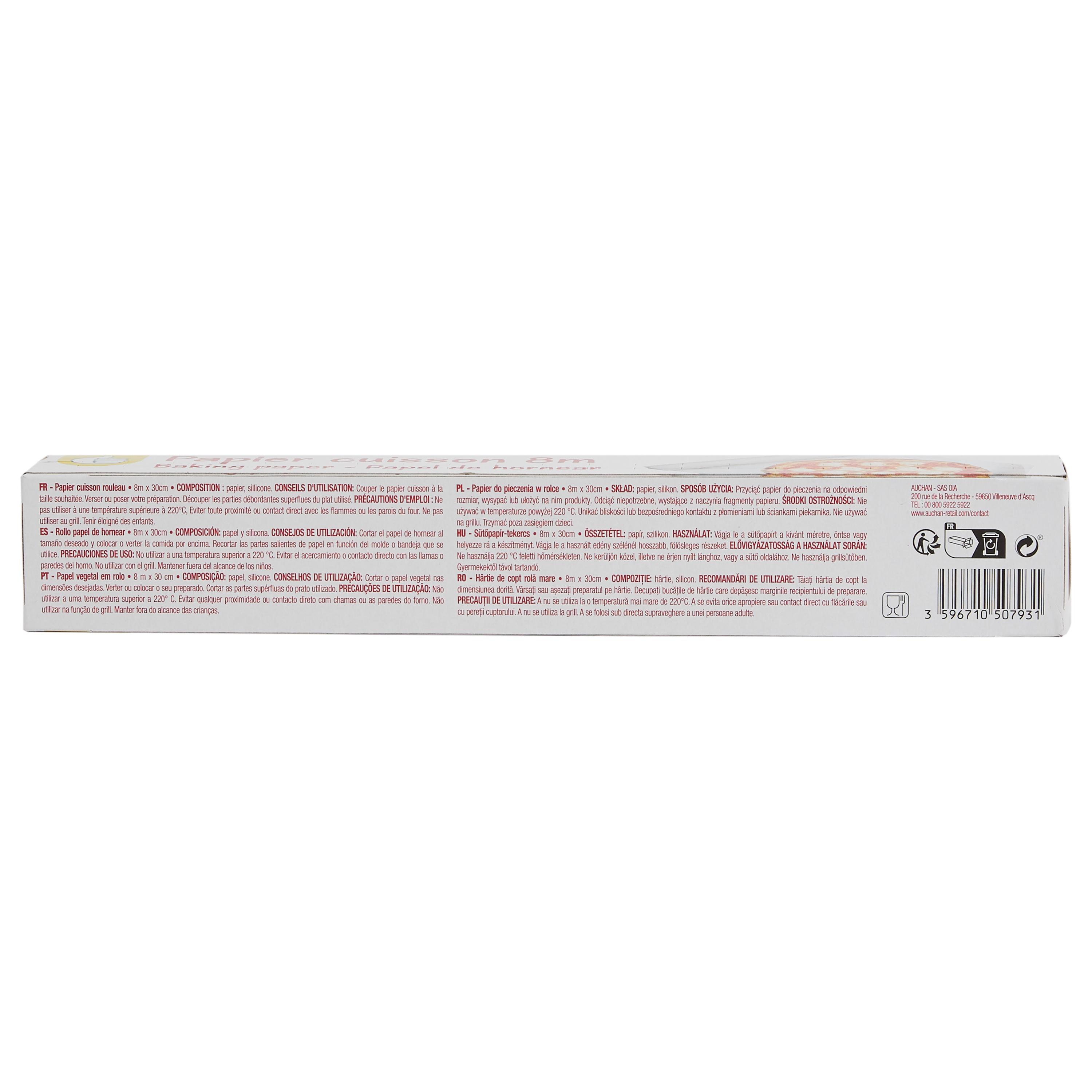 Voir la diapositive 3 : POUCE Papier cuisson 8m 1 rouleau