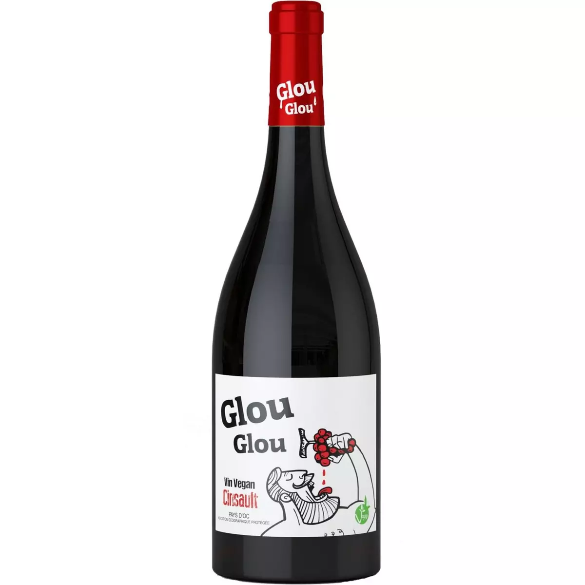 Vin rouge AOP Pays d'Oc vegan Cinsault rouge 2021 75cl