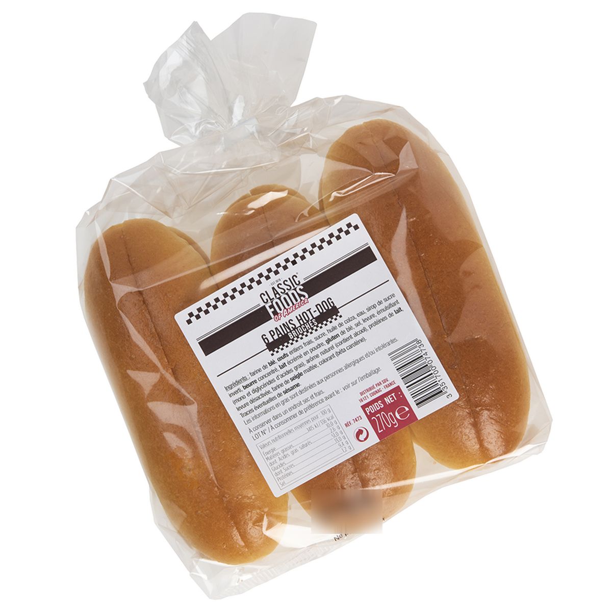 CLASSIC FOODS OF AMERICA Pains hot dog brioche 270g