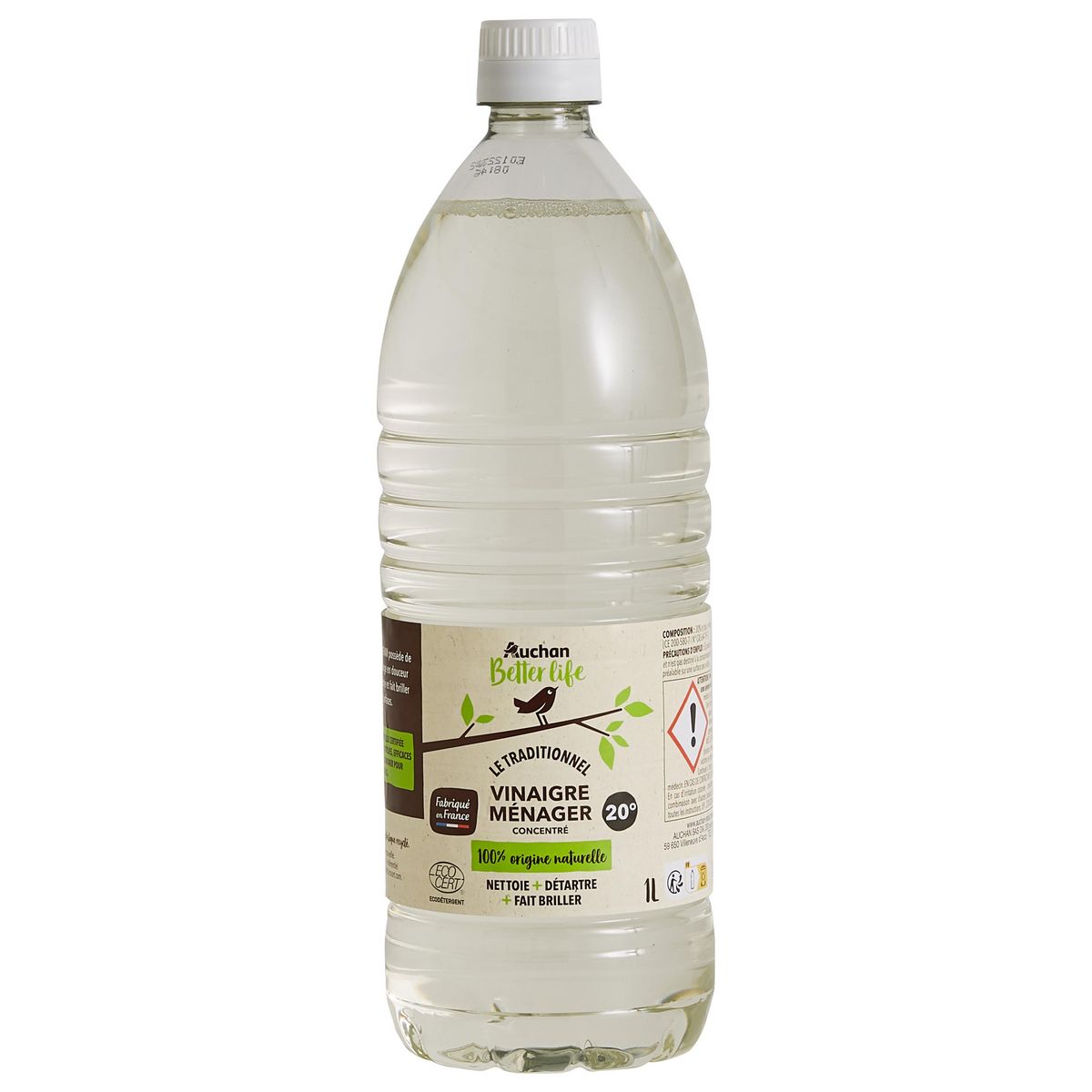 AUCHAN BETTER LIFE Vinaigre ménager concentré 1l