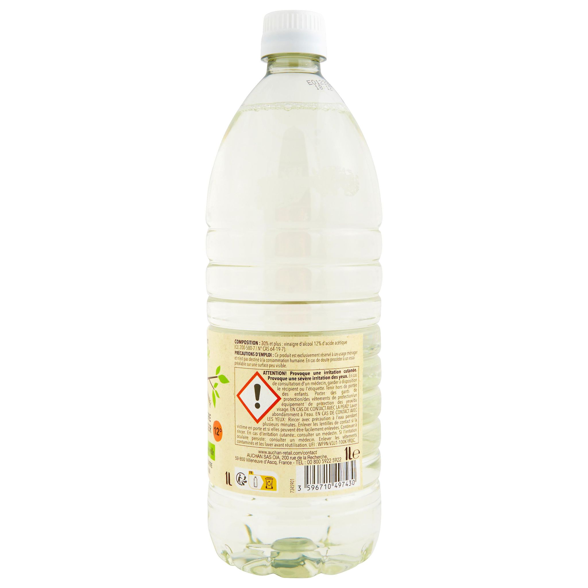 Voir la diapositive 3 : AUCHAN BETTER LIFE Vinaigre ménager naturel 1l