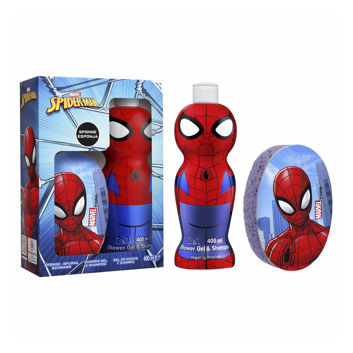 MARVEL Spider-man gel douche & shampoing 2en1 avec éponge 400ml