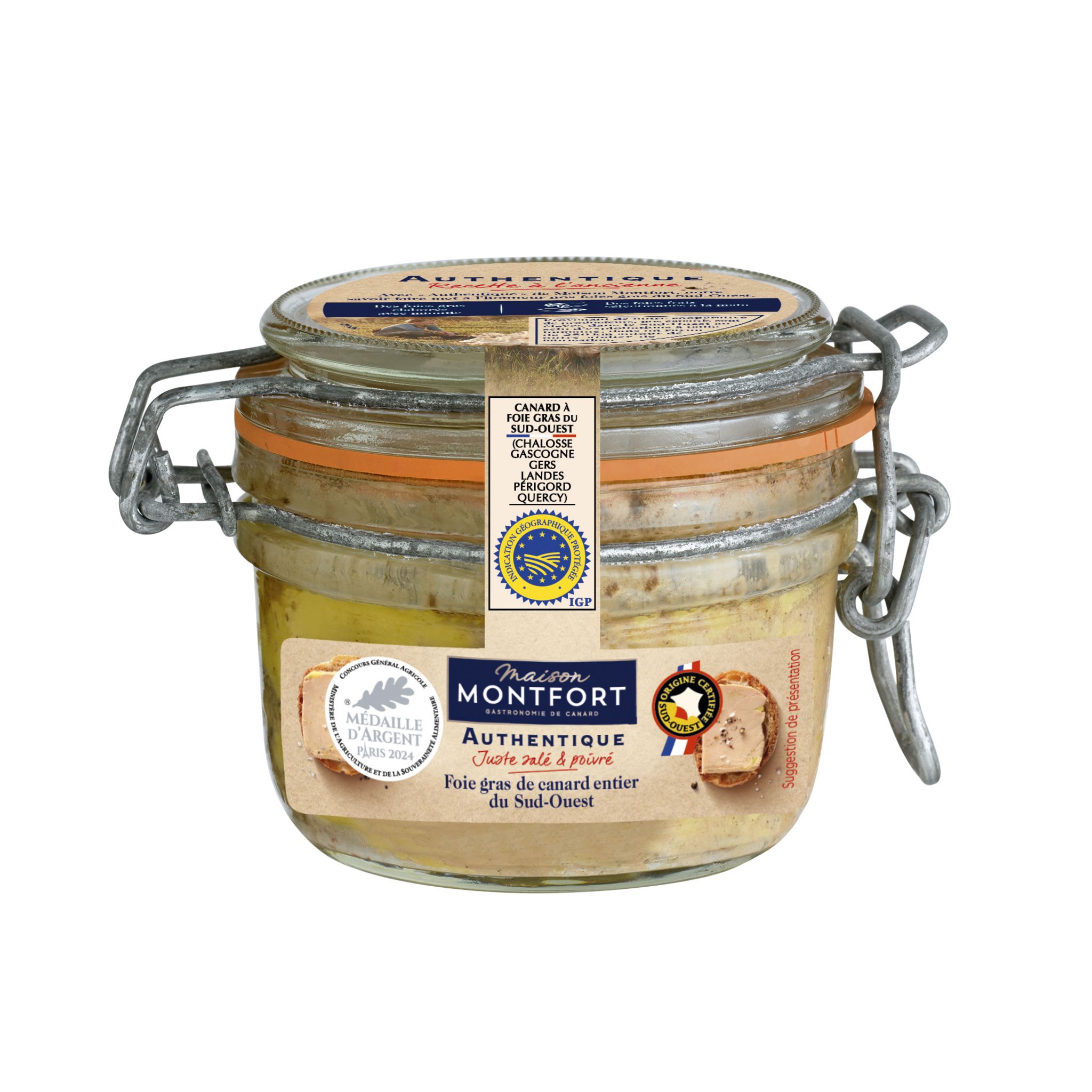 MAISON MONTFORT Foie gras de canard entier de Gascogne IGP 3-4 parts 130g