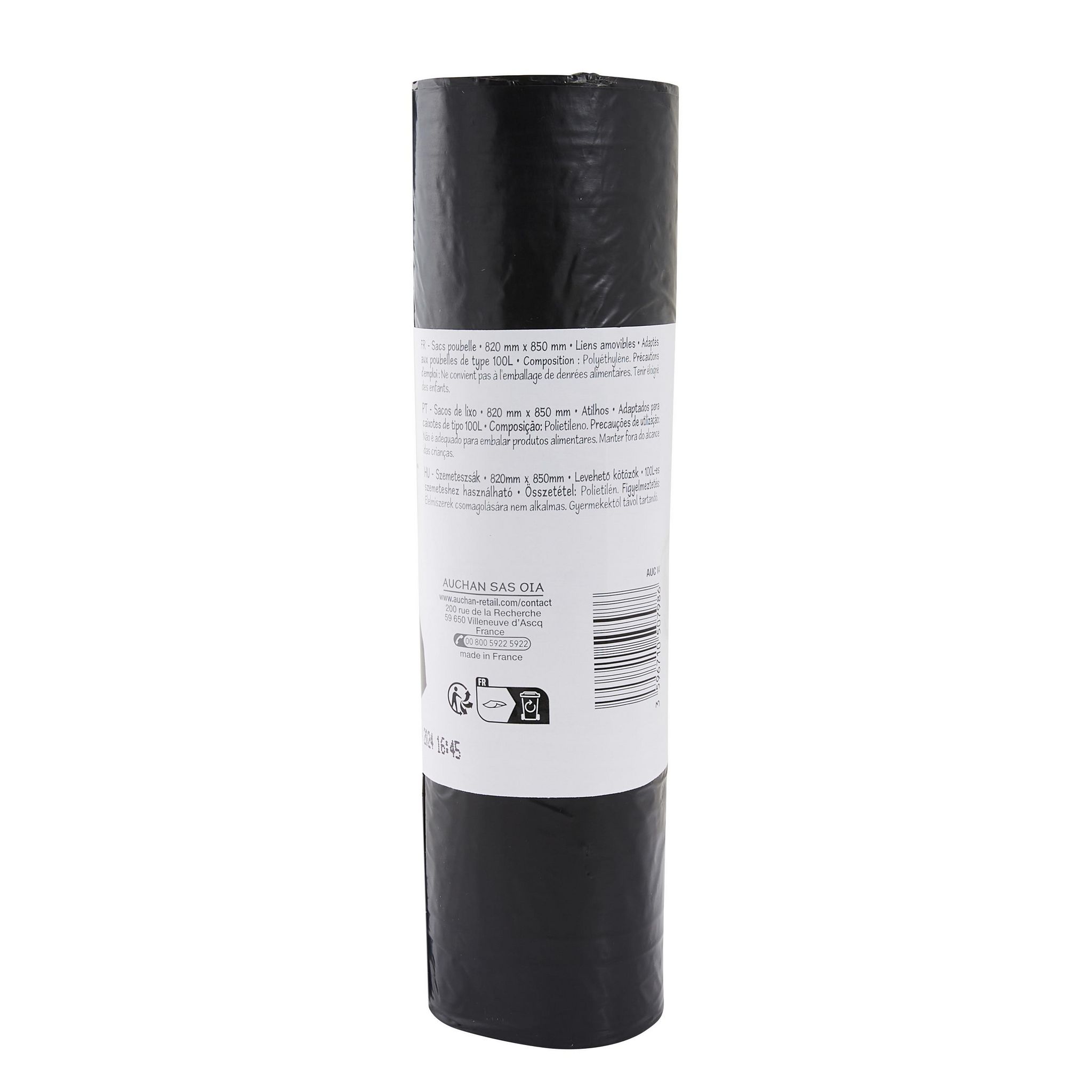 Voir la diapositive 2 : POUCE Sacs poubelle à liens amovibles 100L 10 sacs