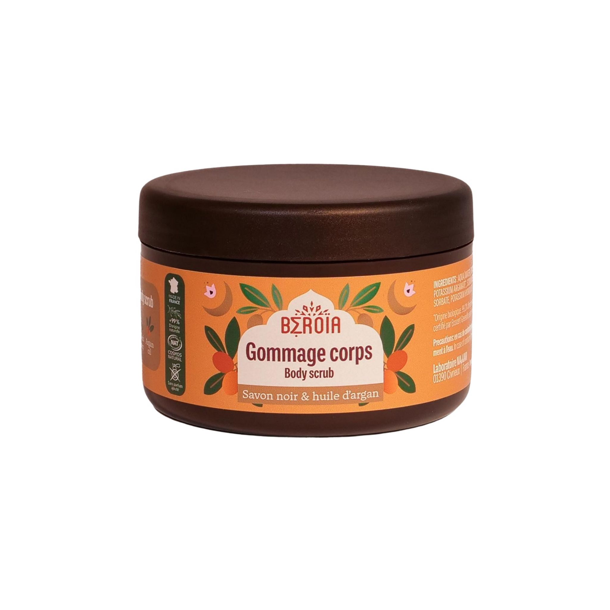BEROIA Gommage corps au savon noir & huile d'argan 180g