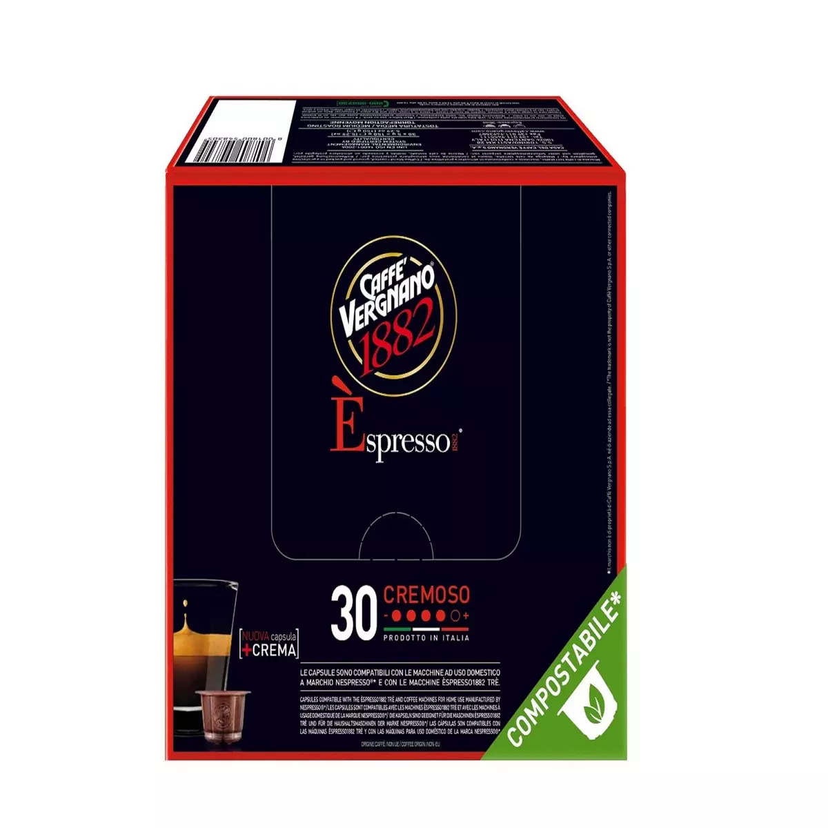 VERGNANO Capsules de café Espresso Cremeso compatible Nespresso 30 capsules 160g