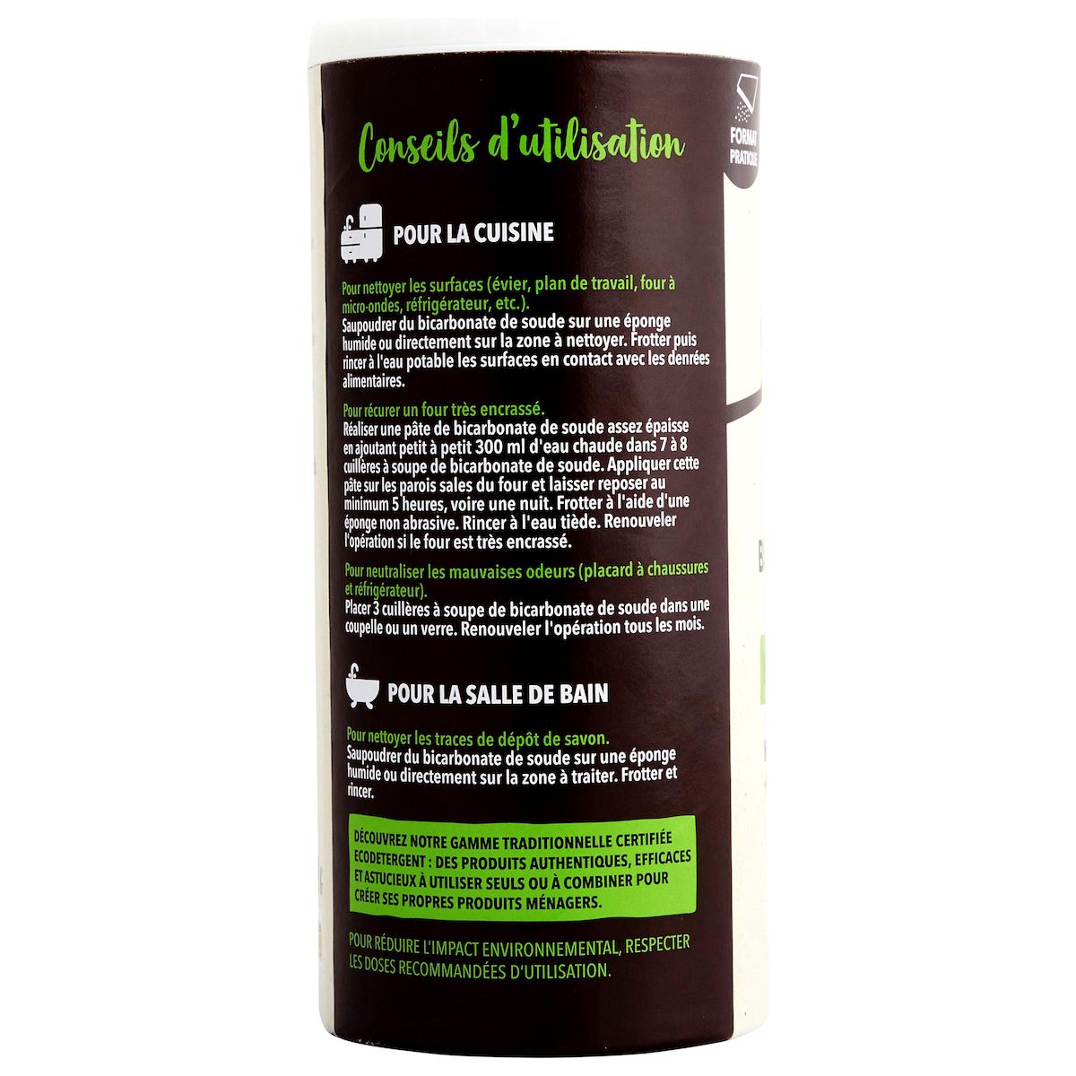 AUCHAN BETTER LIFE Bicarbonate de soude écologique en salière 600g