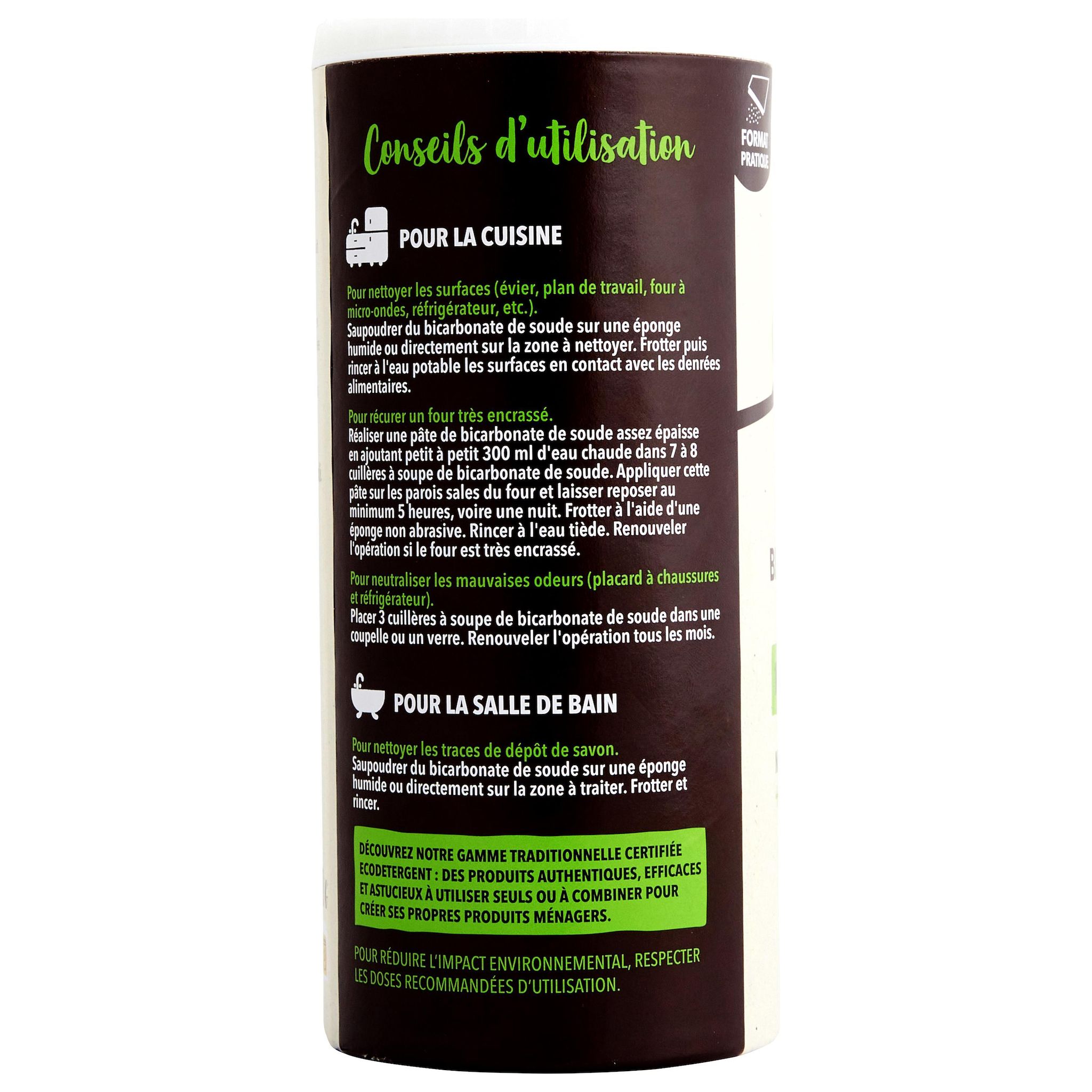 Voir la diapositive 4 : AUCHAN BETTER LIFE Bicarbonate de soude écologique en salière 600g