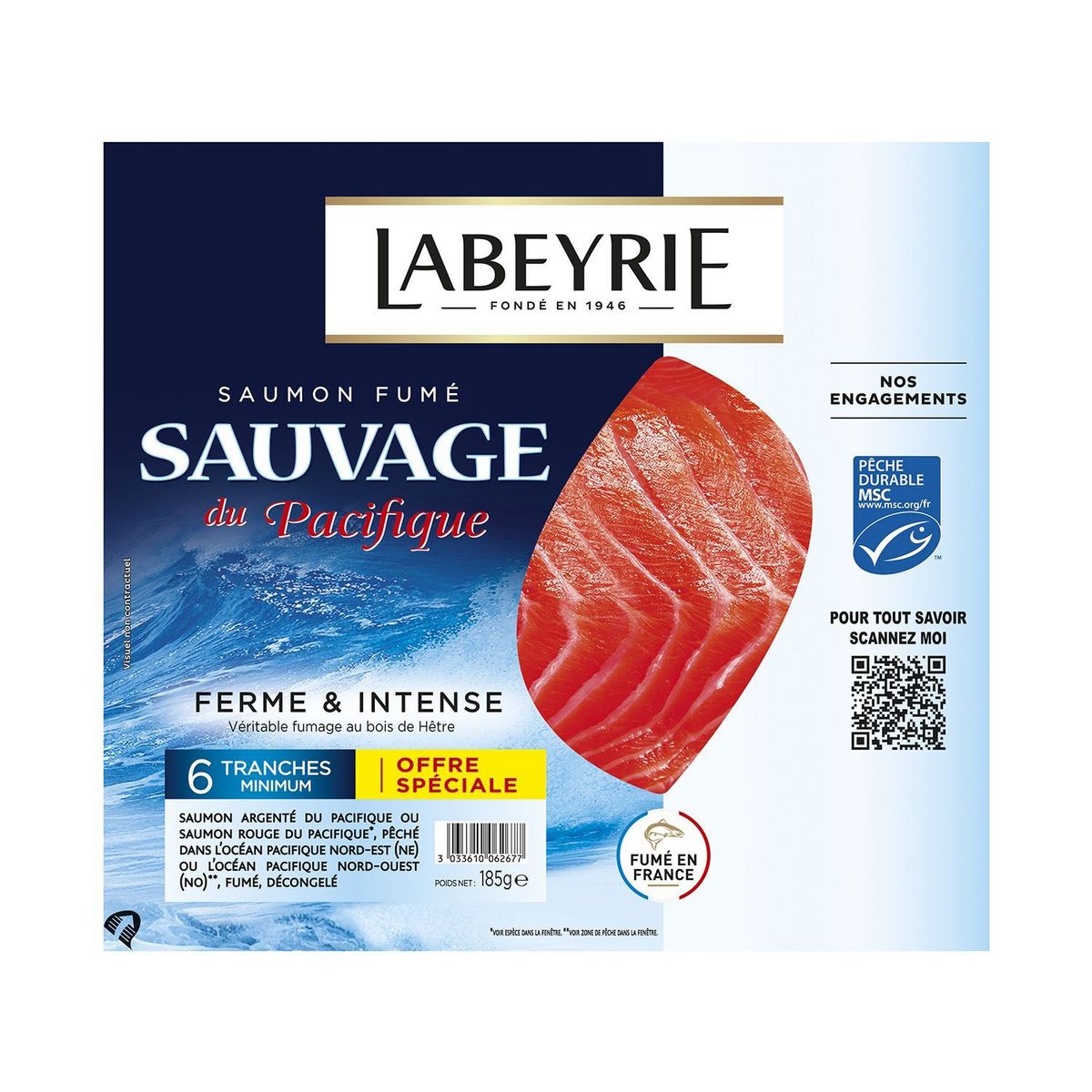 LABEYRIE Saumon sauvage du Pacifique MSC 6 tranches