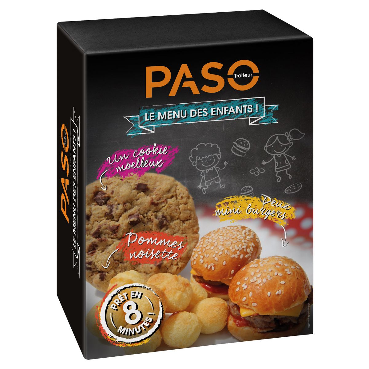 PASO Menu enfant mini burger pommes noisettes cookie 260g