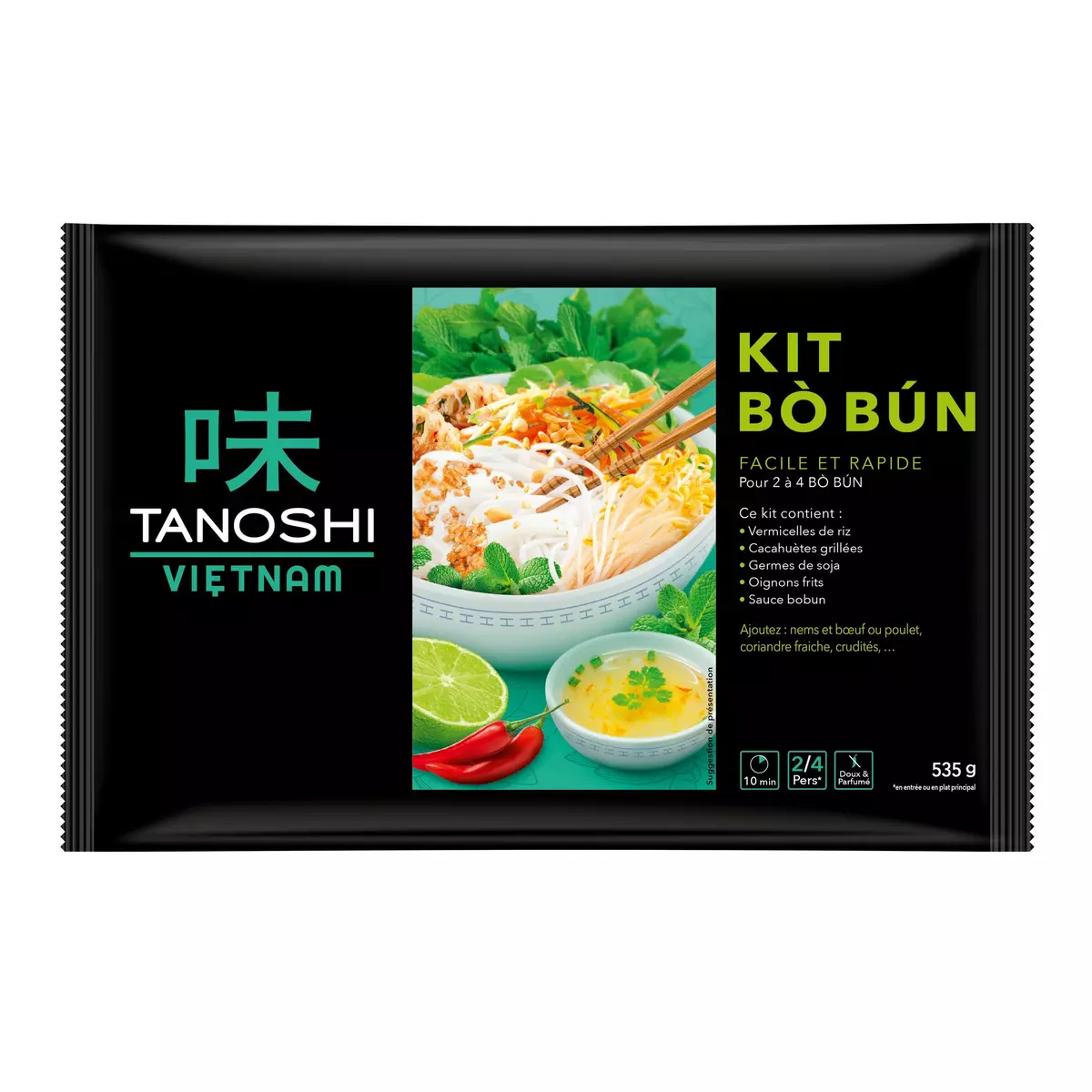 TANOSHI Kit préparation facile et rapide Bo Bun 2 à 4 personnes 485g
