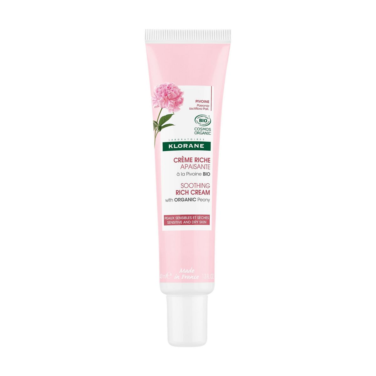 KLORANE Crème riche apaisante à la pivoine bio pour peaux sensibles et sèches 40ml