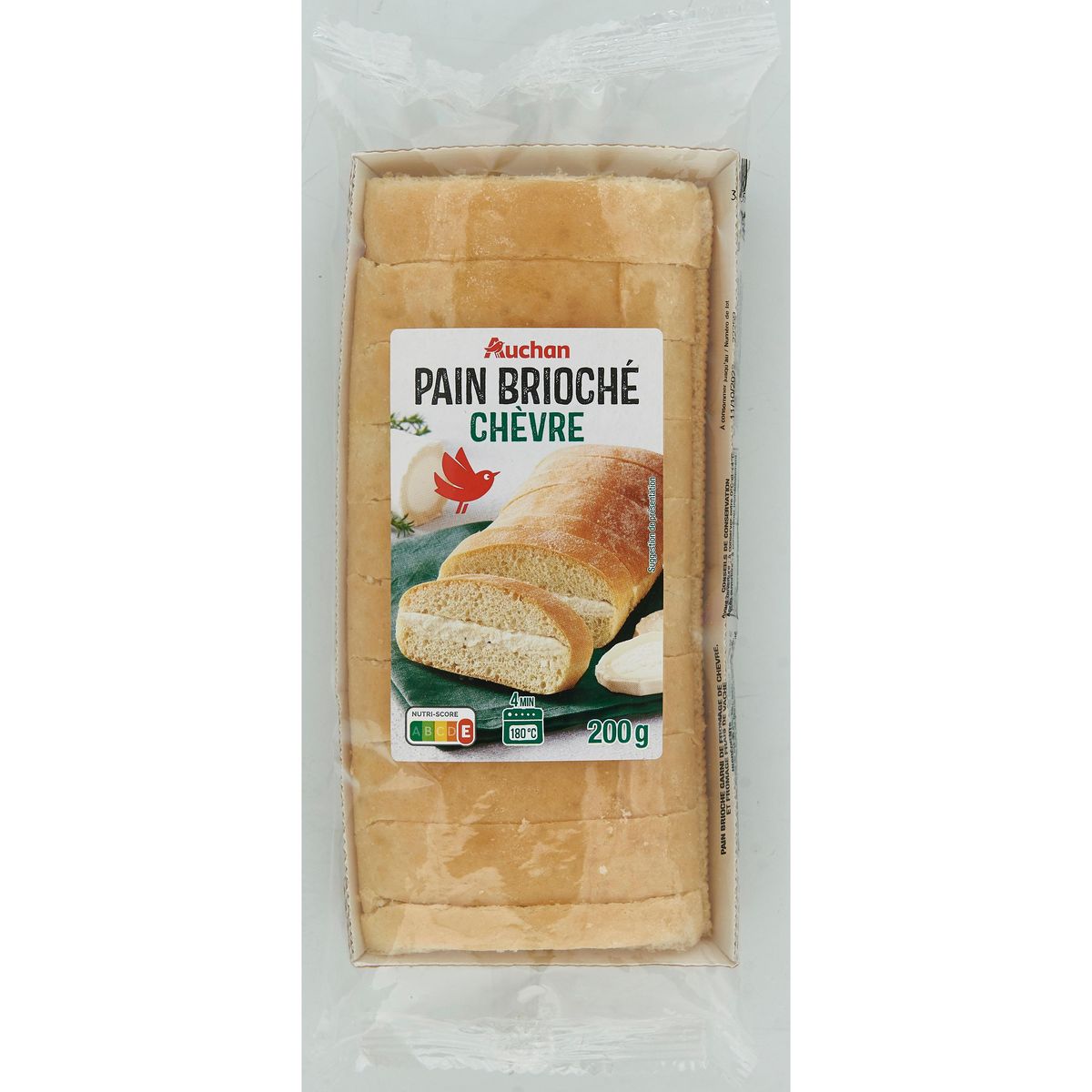 AUCHAN Pain brioché au chèvre 200g