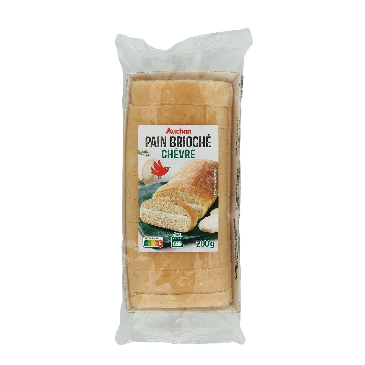 AUCHAN Pain brioché au chèvre 200g