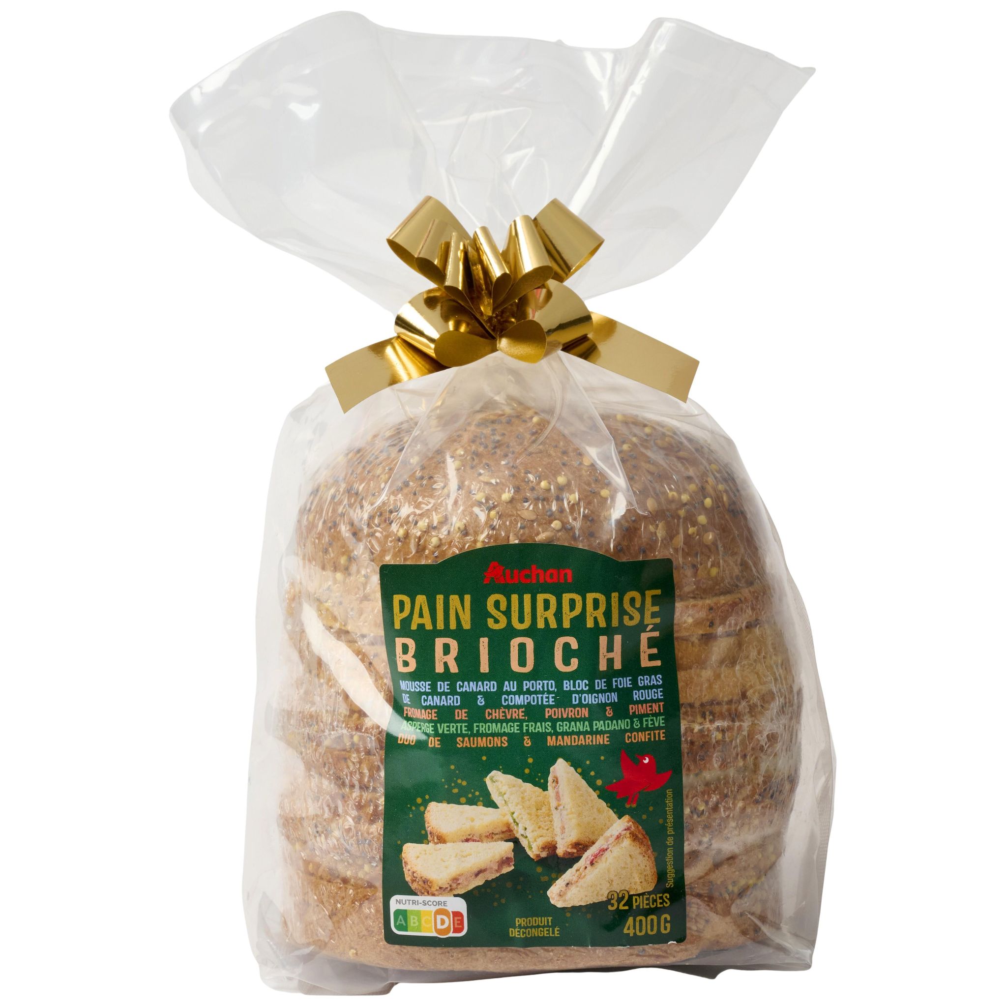 Voir la diapositive 1 : AUCHAN Pain surprise brioché 32 pièces 400g