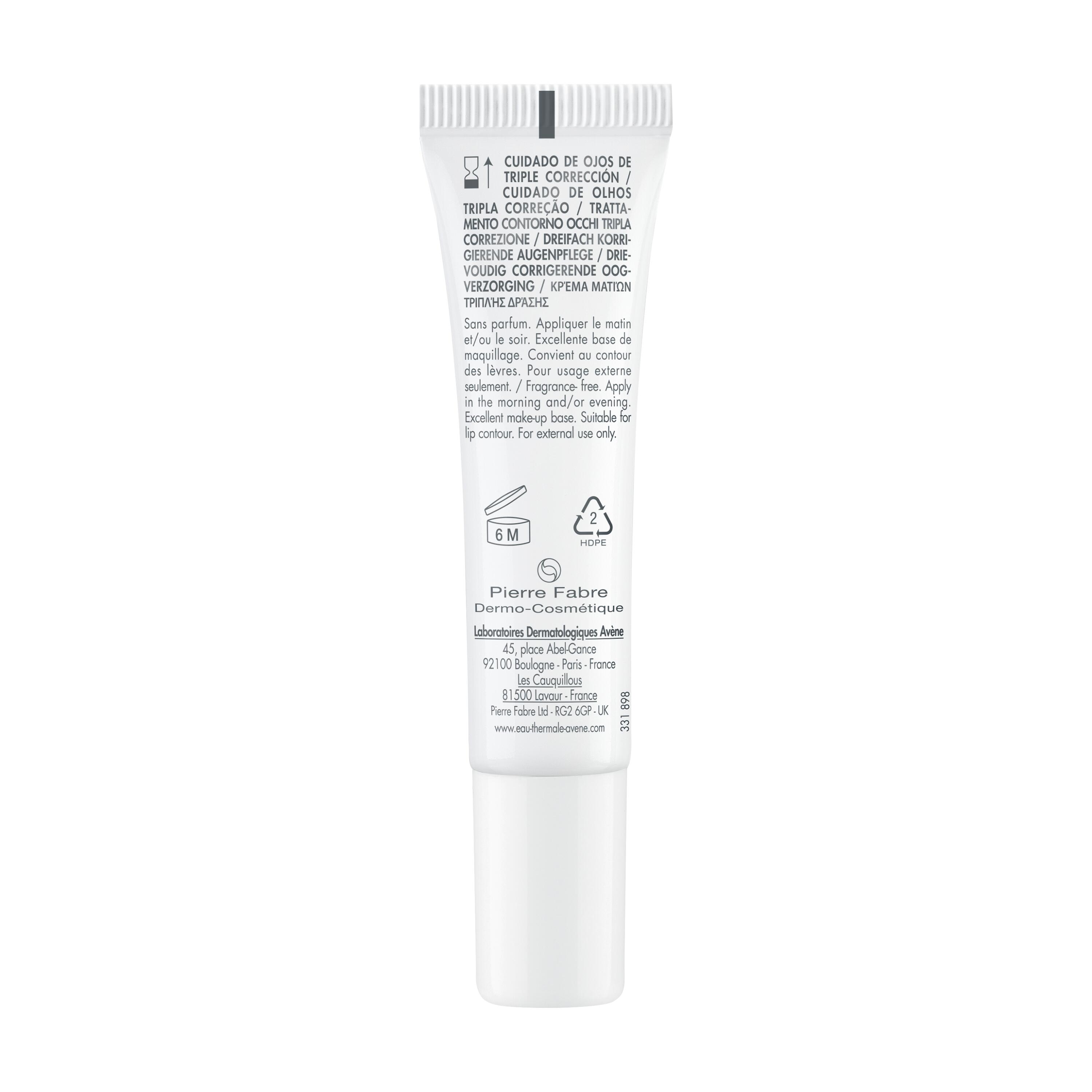 Voir la diapositive 2 : AVÈNE Hyaluron Activ B3 soin regard triple correction 15ml