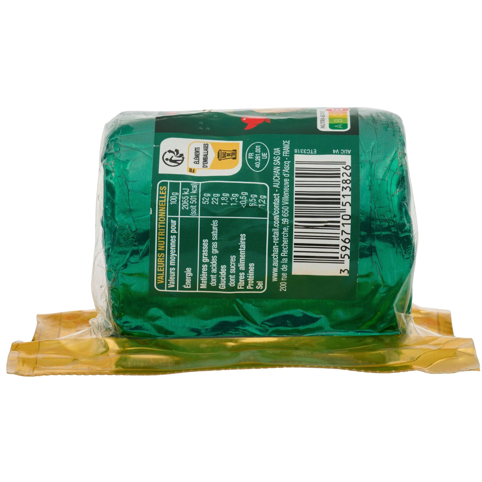 Voir la diapositive 2 : AUCHAN Bloc de foie gras de canard 8 parts 330g