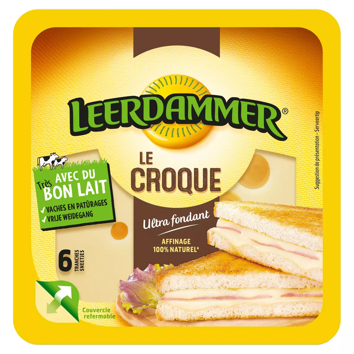 LEERDAMMER Le croque fromage spécial croque monsieur 6 tranches 150g